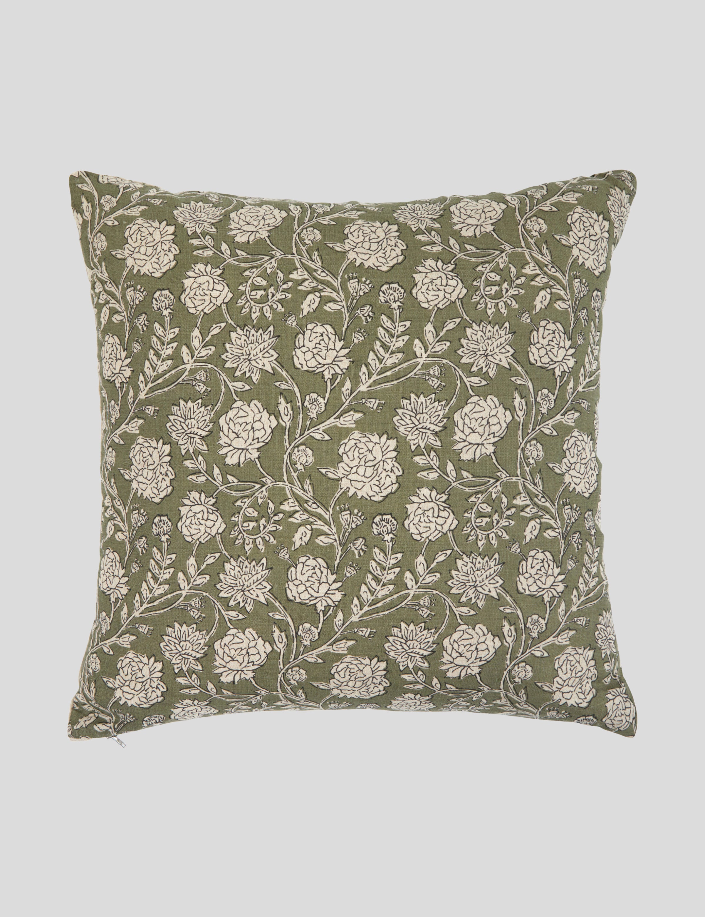 Fable Square Cushion Cover | Olive-1