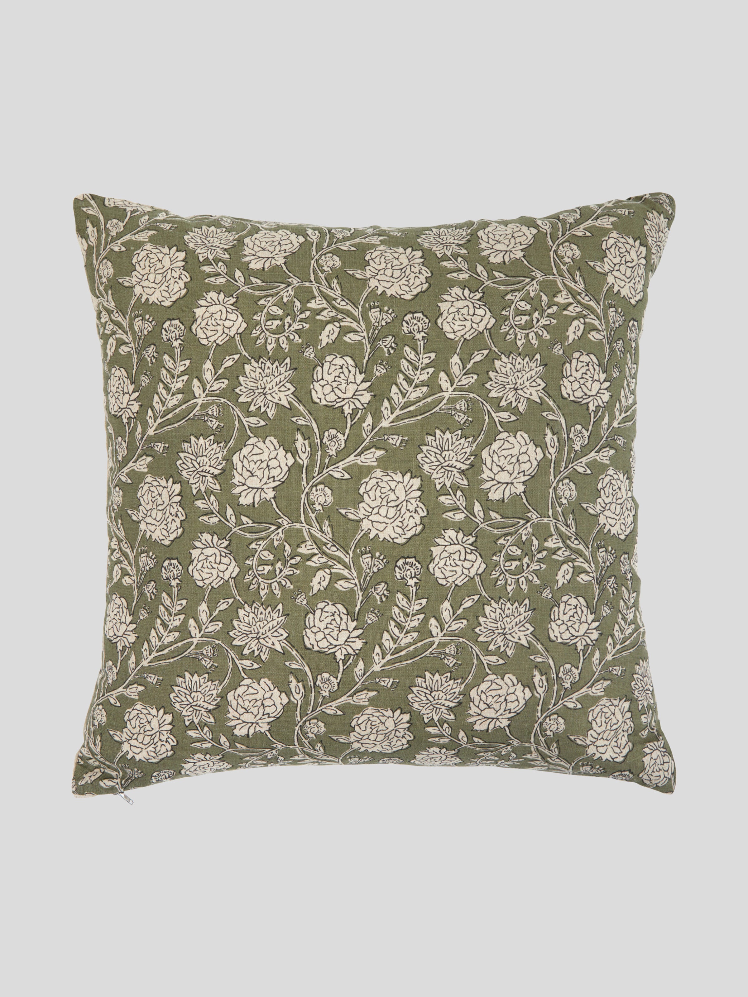 Fable Square Cushion Cover | Olive-1