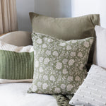 Fable Square Cushion Cover | Olive-2
