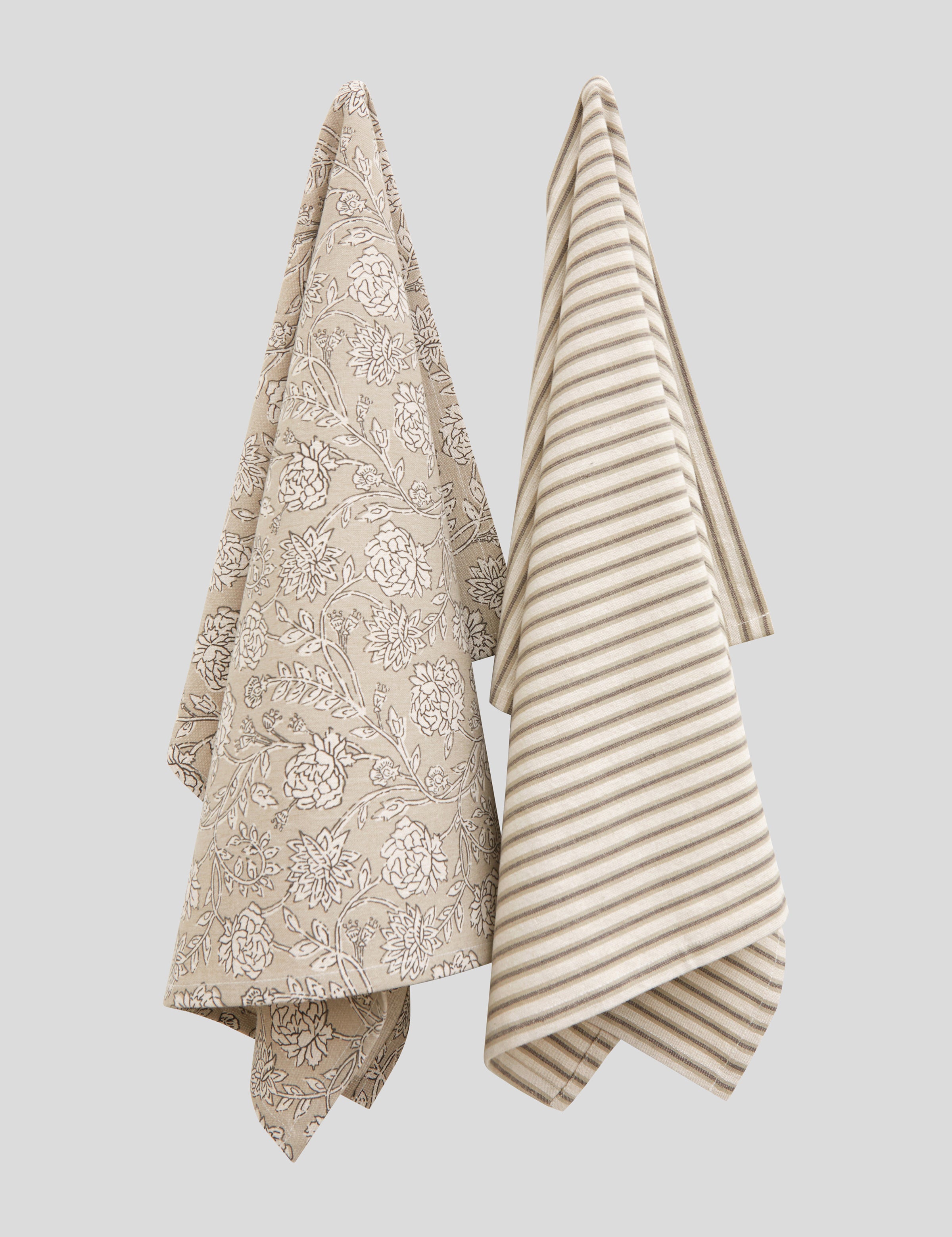 Fable Tea Towel Set of 2 | Natural Black-1