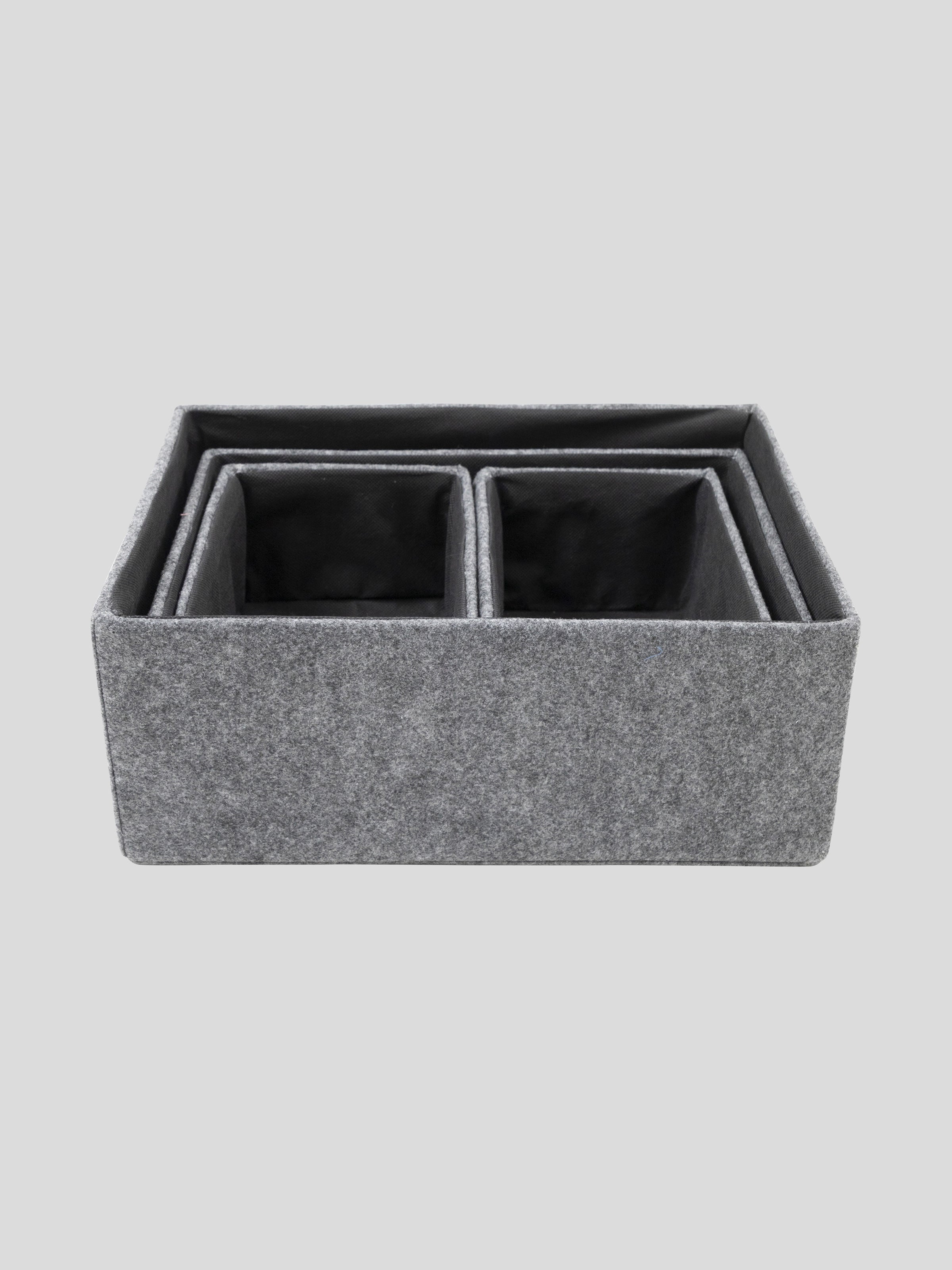 Felt Basket Set of 4 | Grey-2
