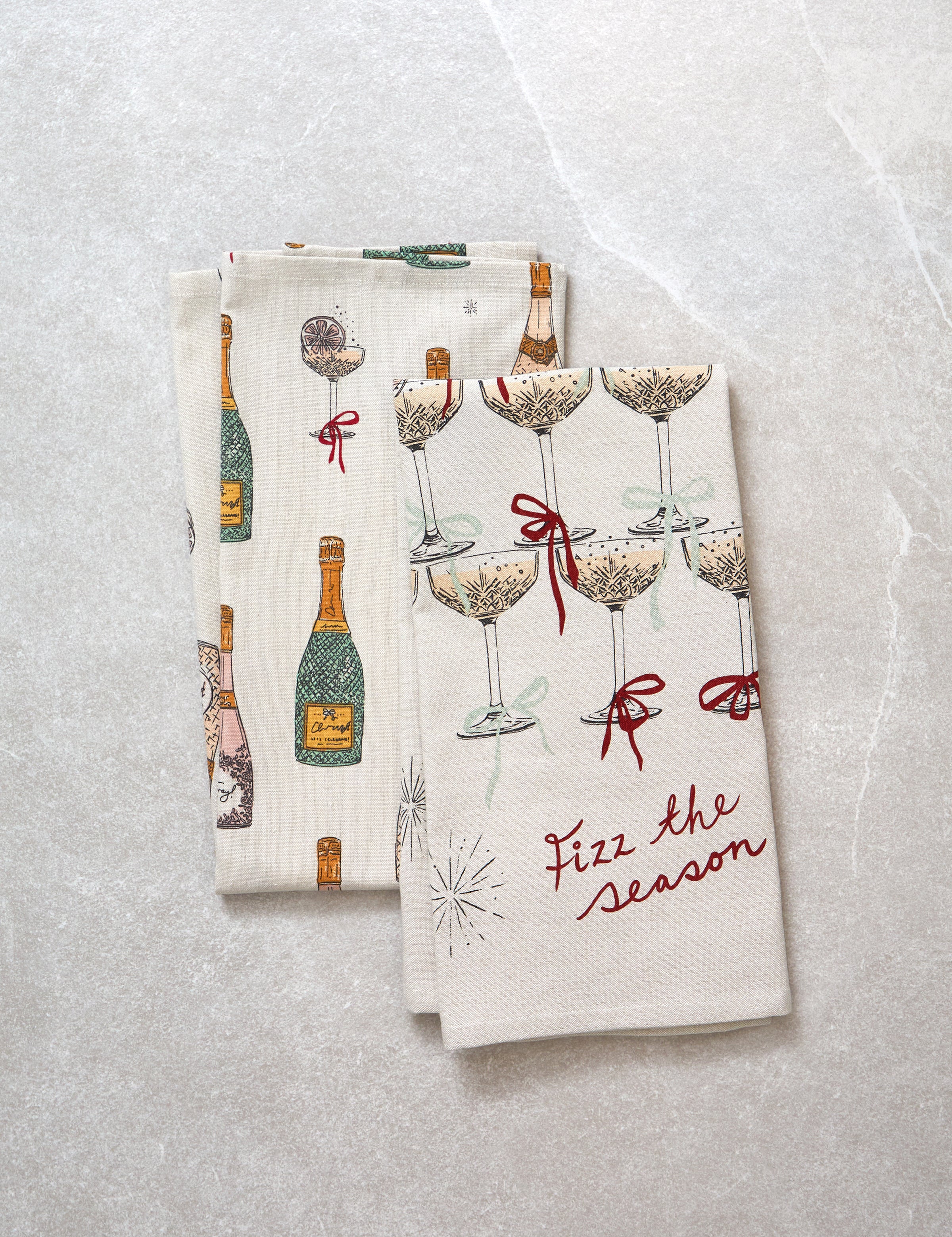 Fizz The Season Tea Towel Set 2 | Multi-1