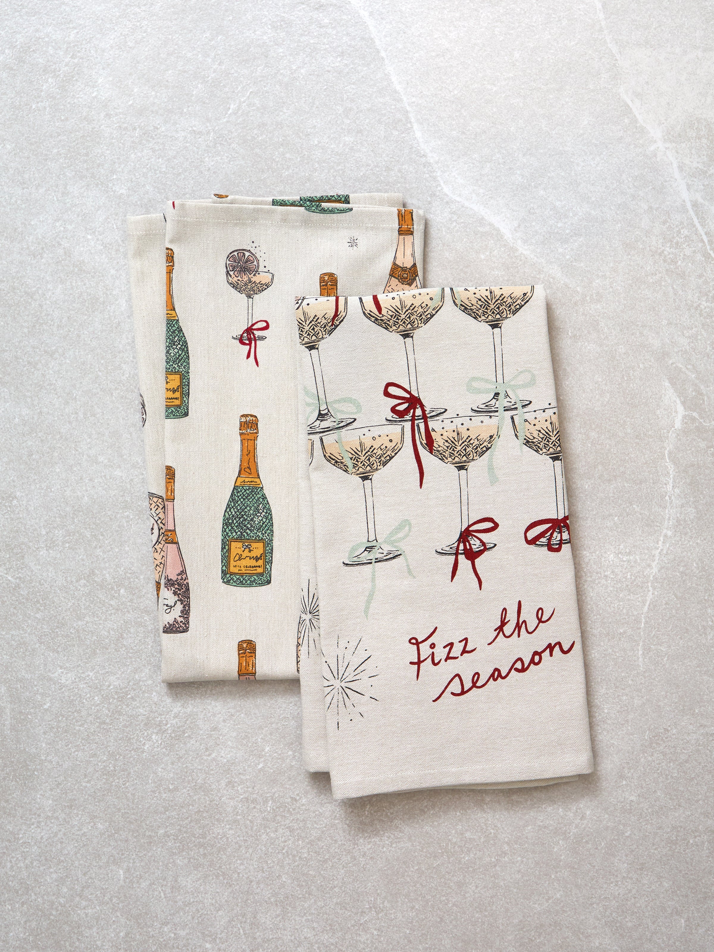 Fizz The Season Tea Towel Set 2 | Multi-1