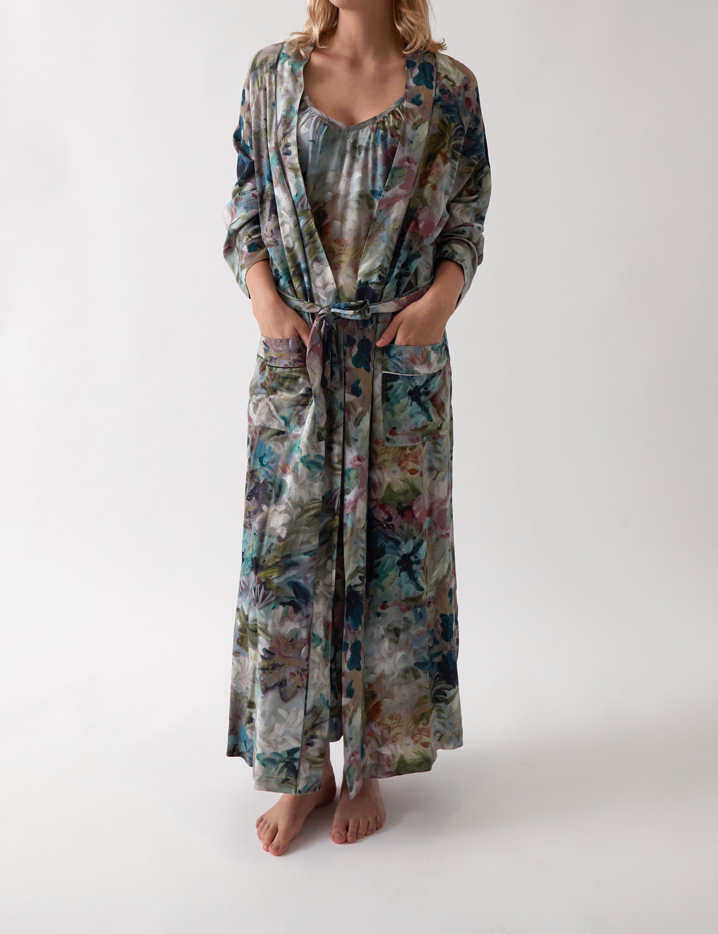 Florence Full Length Robe | Floral-1