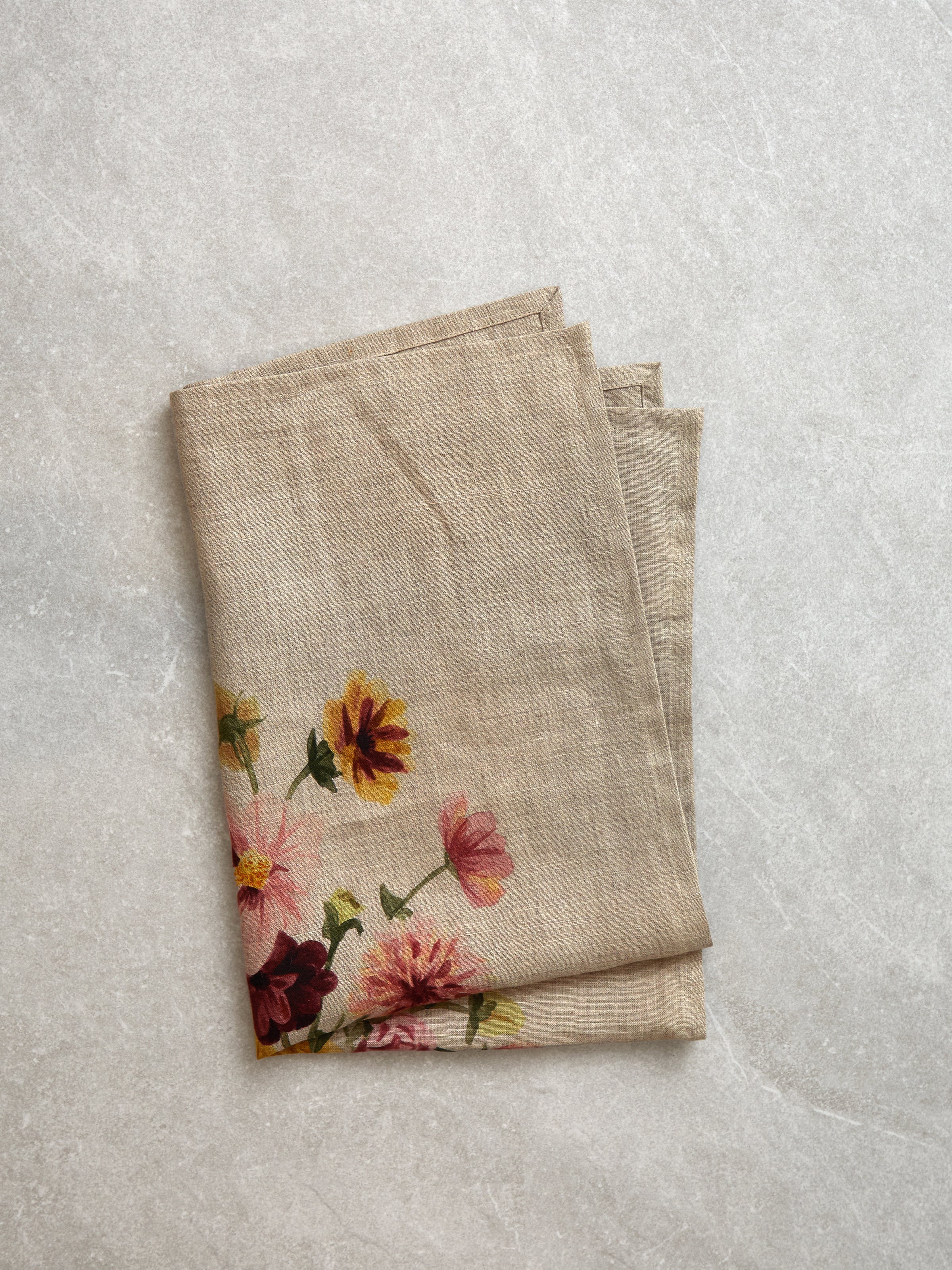 Flower Vase Linen Tea Towel | Multi-1