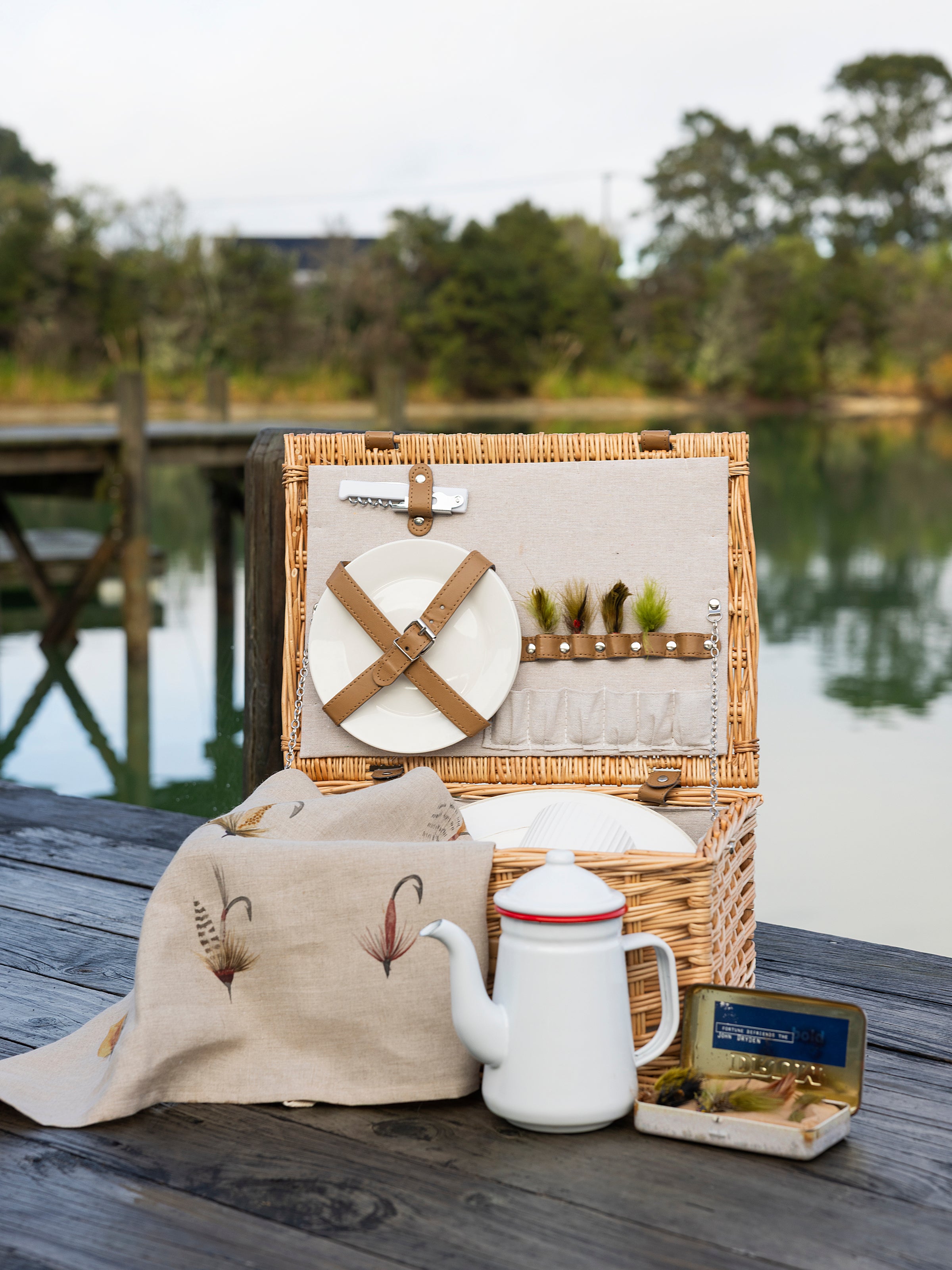 Fly Fishing Linen Tea Towel | Multi-2