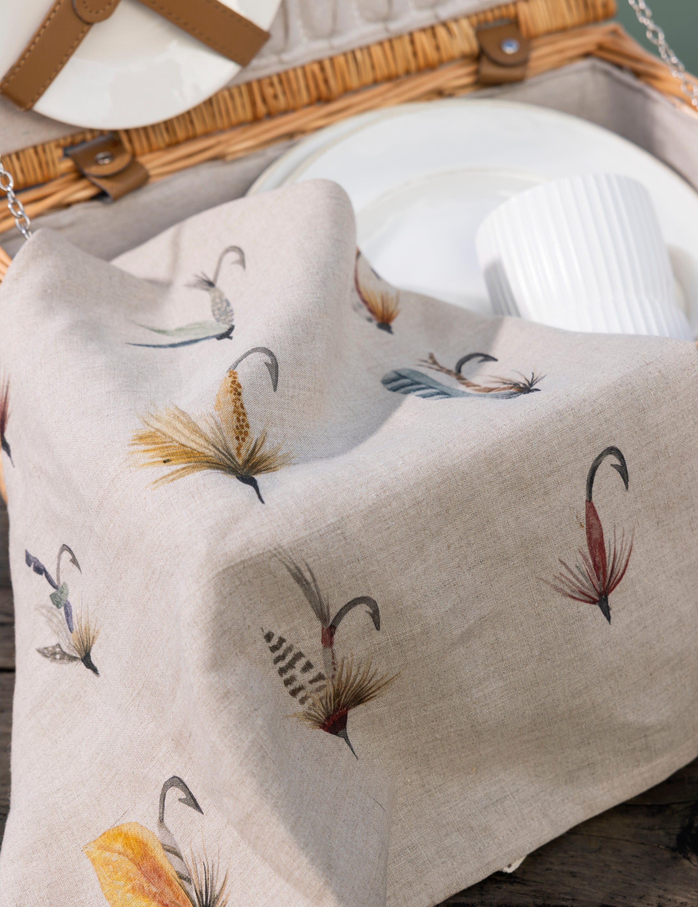 Fly Fishing Linen Tea Towel | Multi-3