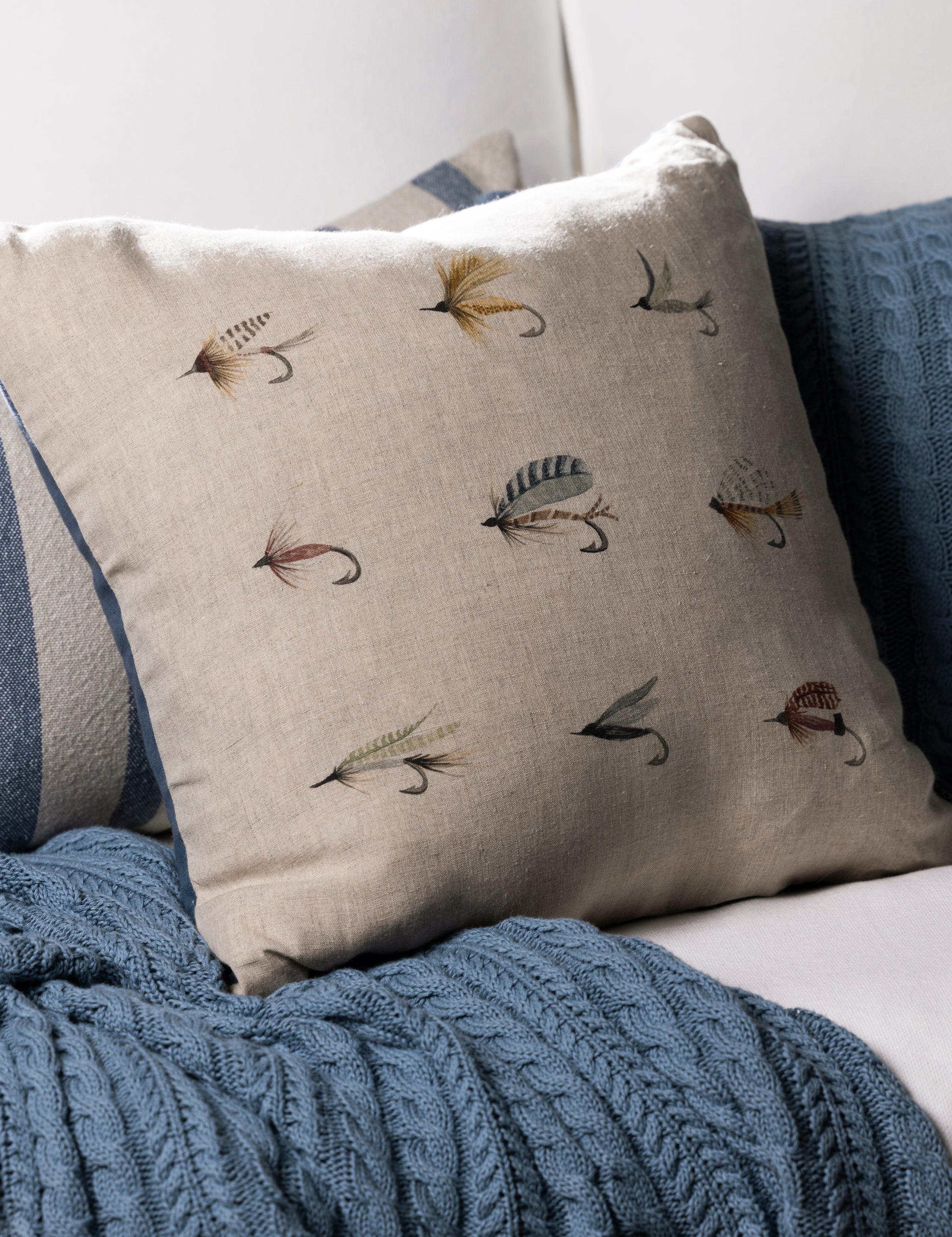 Fly Fishing Square Cushion Cover | Multi-2