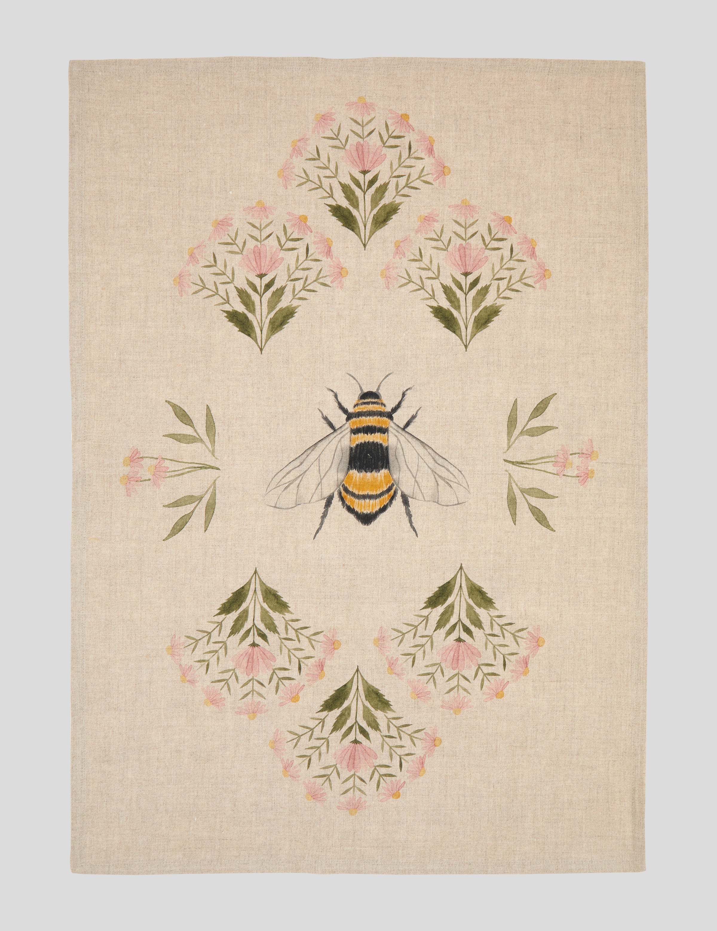 Garden Party Linen Tea Towel | Multi-3