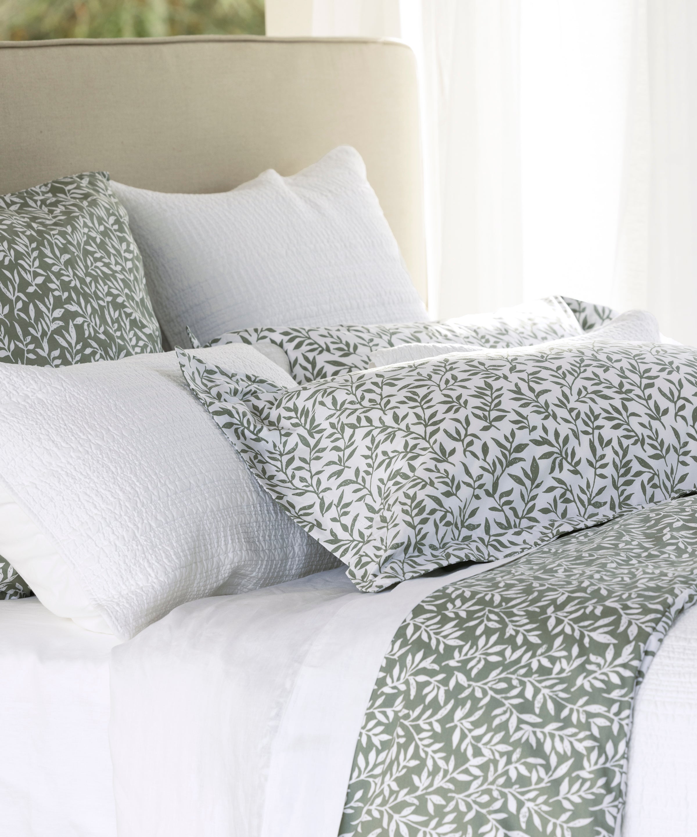 Garden Path Duvet Cover Set | Green Leaf-5