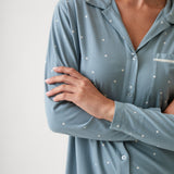 Georgie Organic Brushed Cotton Knit Nightshirt | Blue-2