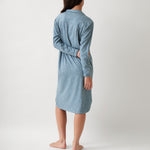 Georgie Organic Brushed Cotton Knit Nightshirt | Blue-4