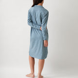 Georgie Organic Brushed Cotton Knit Nightshirt | Blue-4