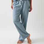 Georgie Organic Brushed Cotton Knit PJ Pants | Blue-1