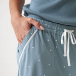Georgie Organic Brushed Cotton Knit PJ Pants | Blue-2