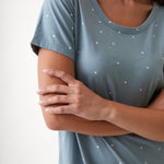 Georgie Organic Brushed Cotton Knit Tee Shirt Dress | Blue-2