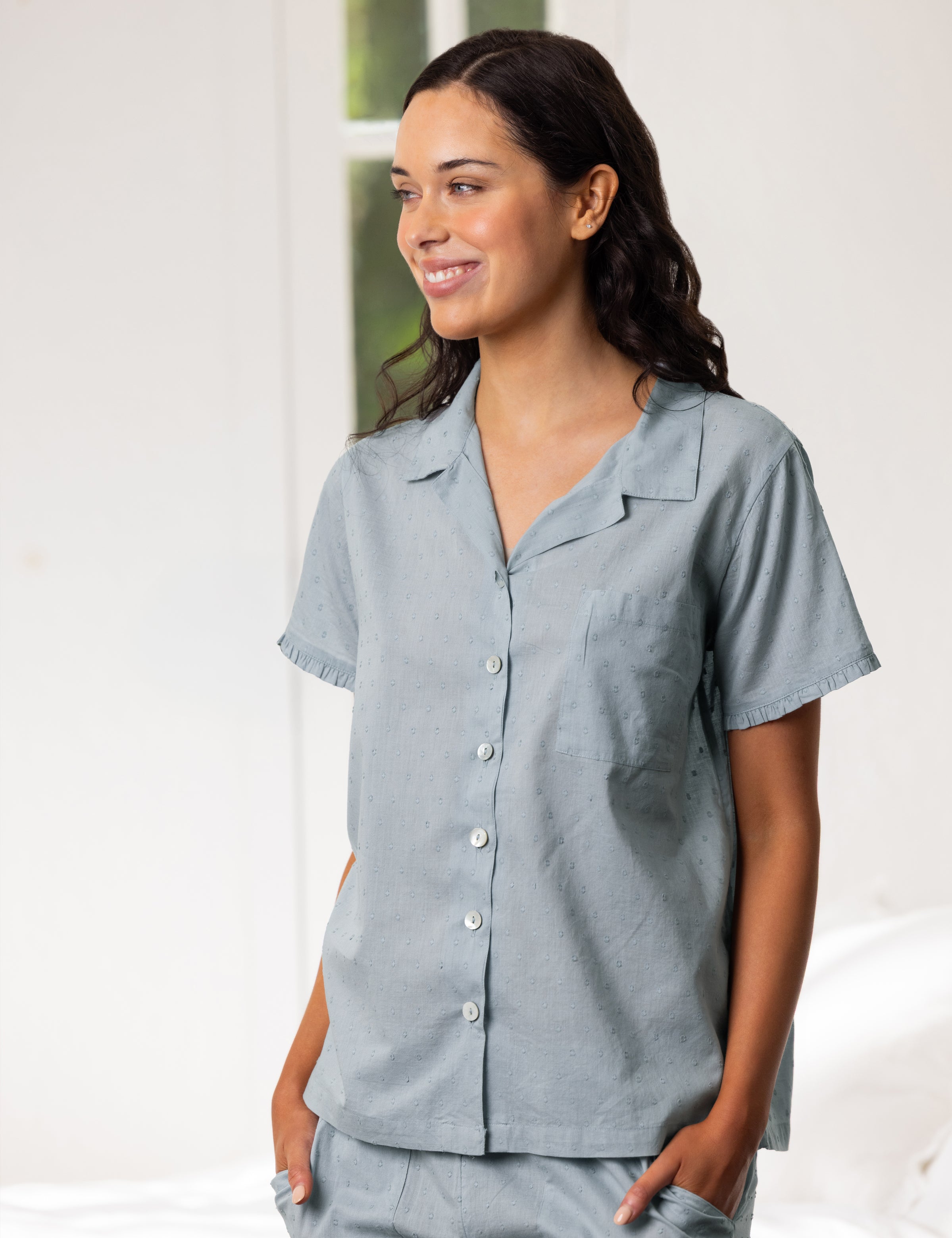 Grace PJ Shirt | Blue-3