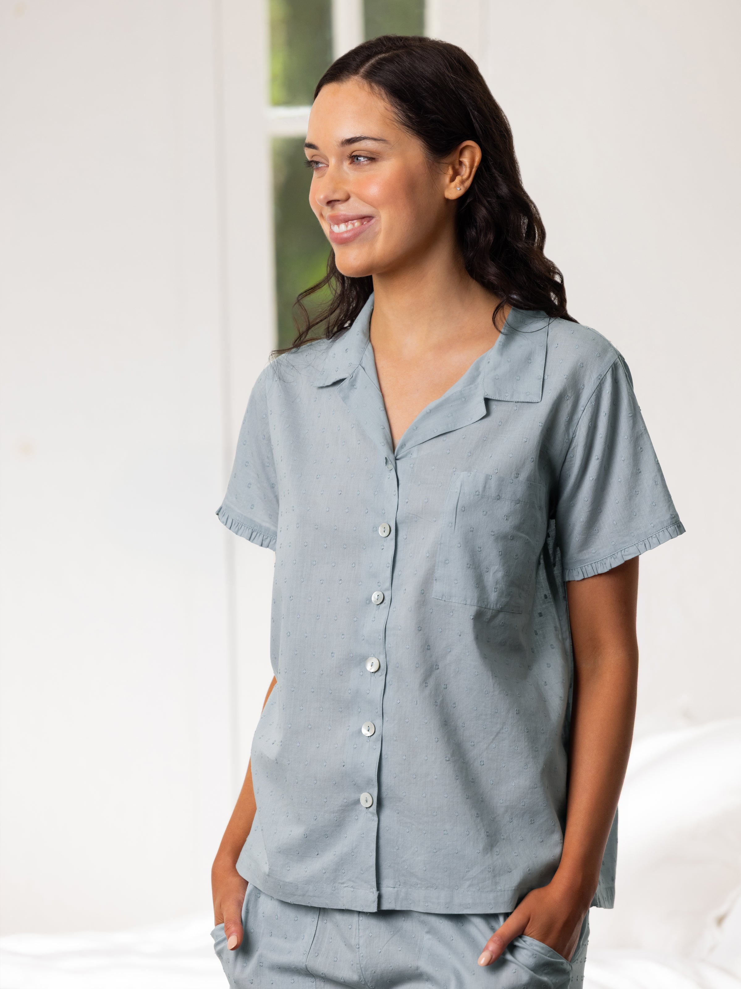 Grace PJ Shirt | Blue-3