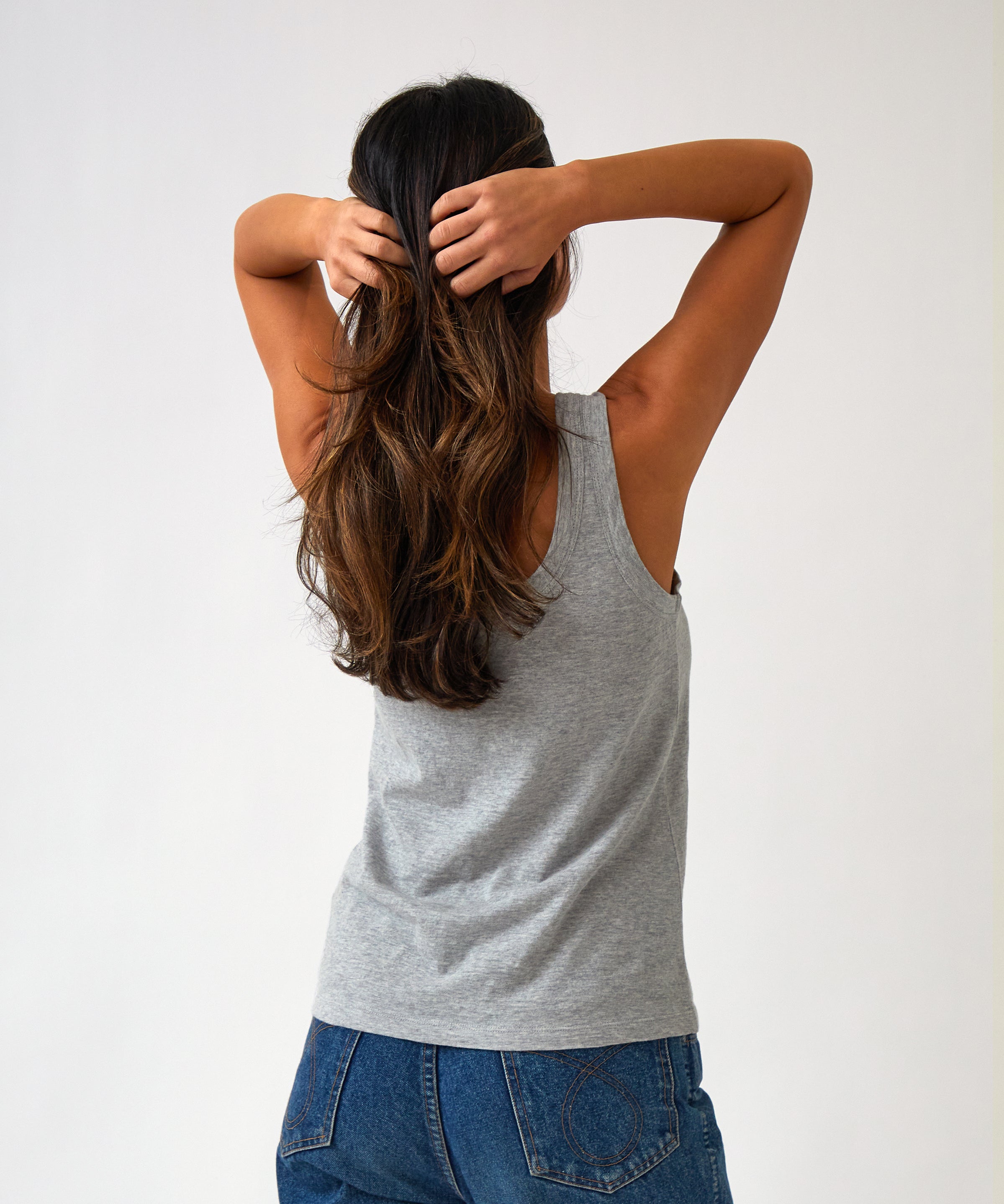Harper Singlet | Grey Marle-4