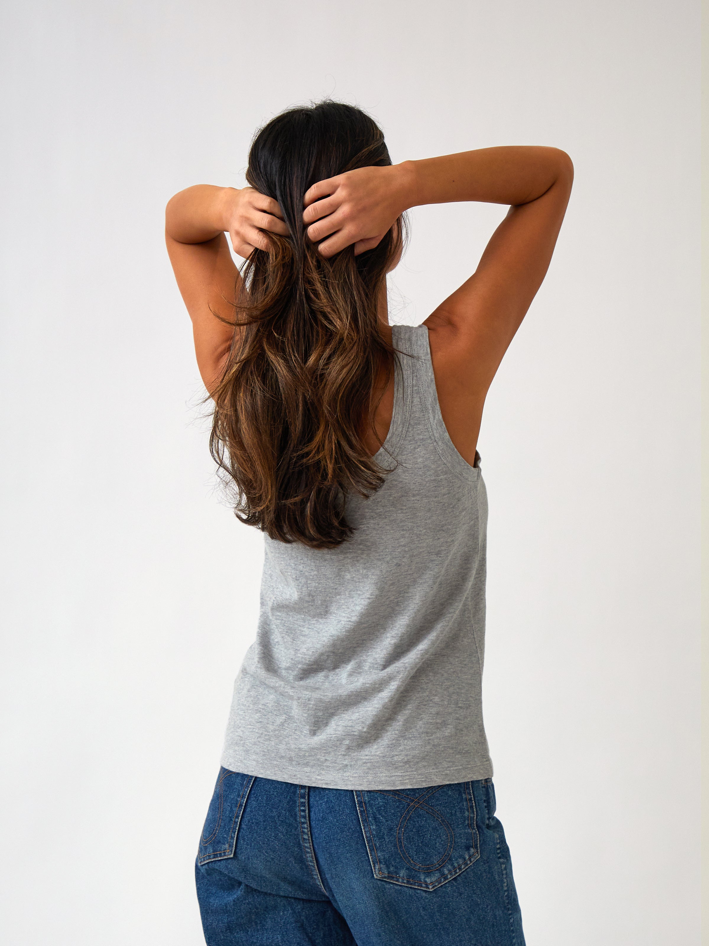 Harper Singlet | Grey Marle-4