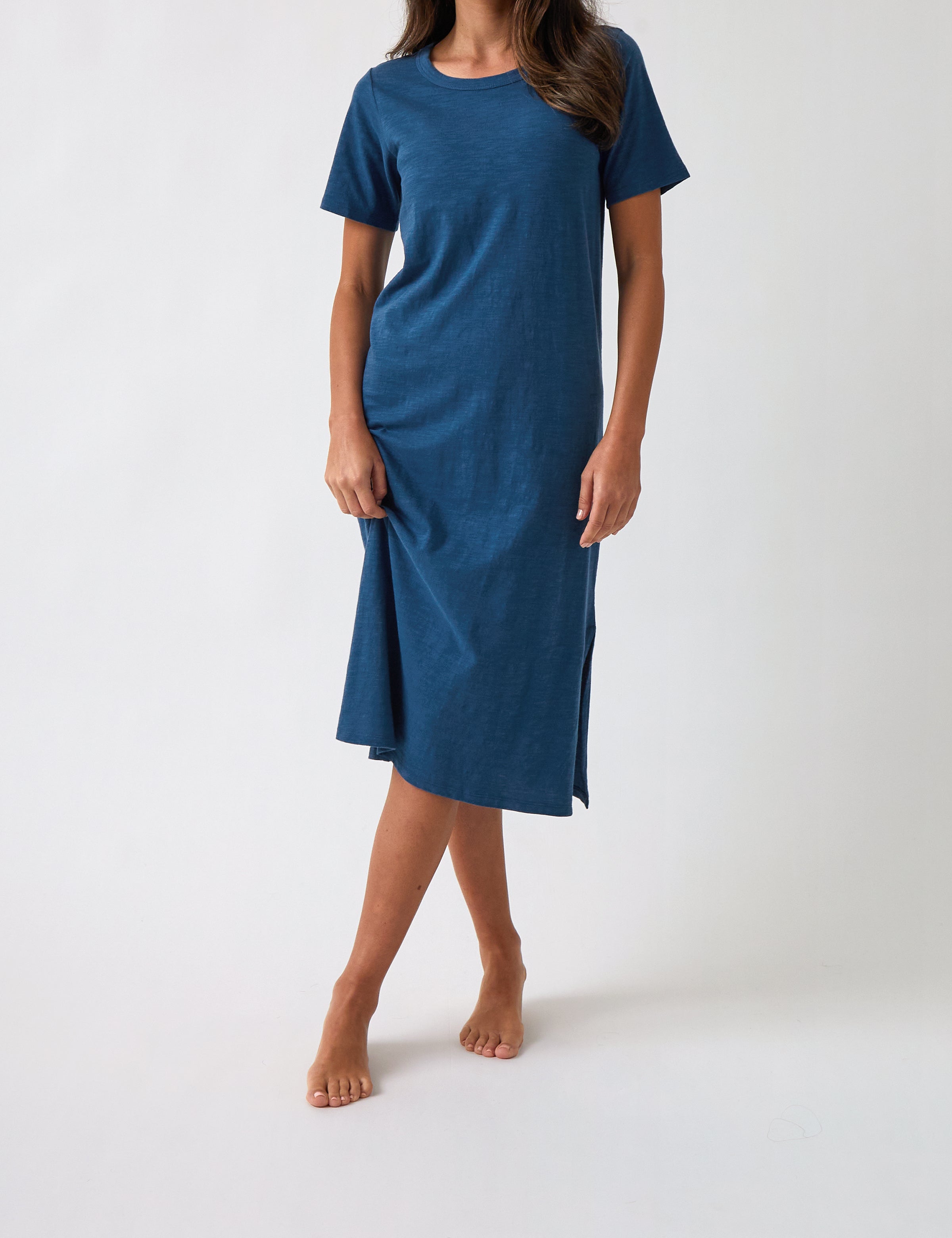 Harper Tee Shirt Dress | Blue-1