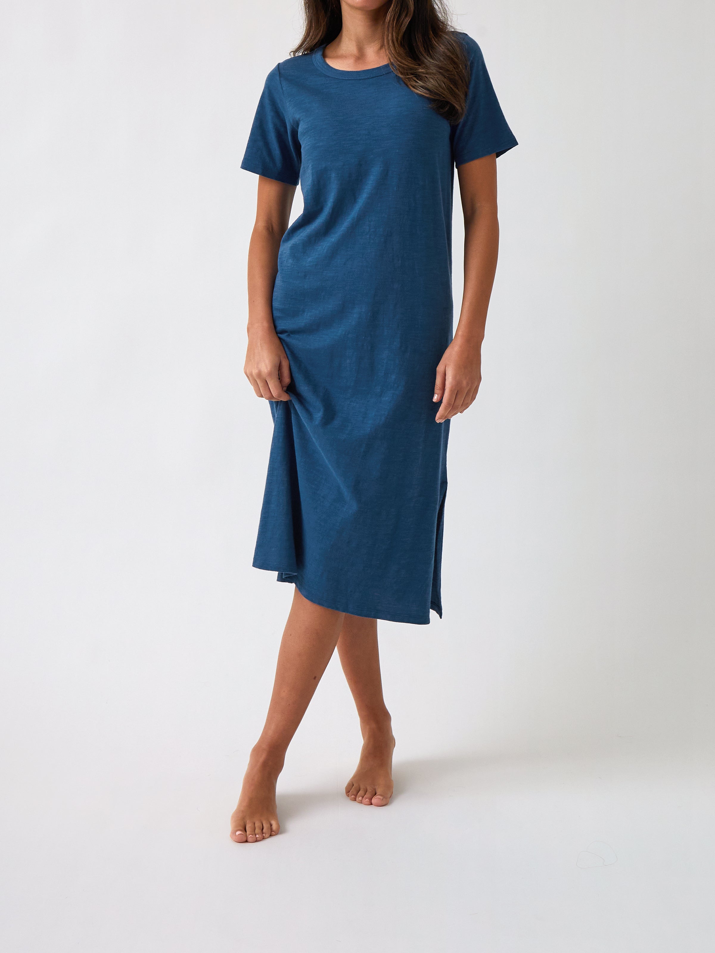 Harper Tee Shirt Dress | Blue-1