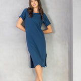Harper Tee Shirt Dress | Blue-3
