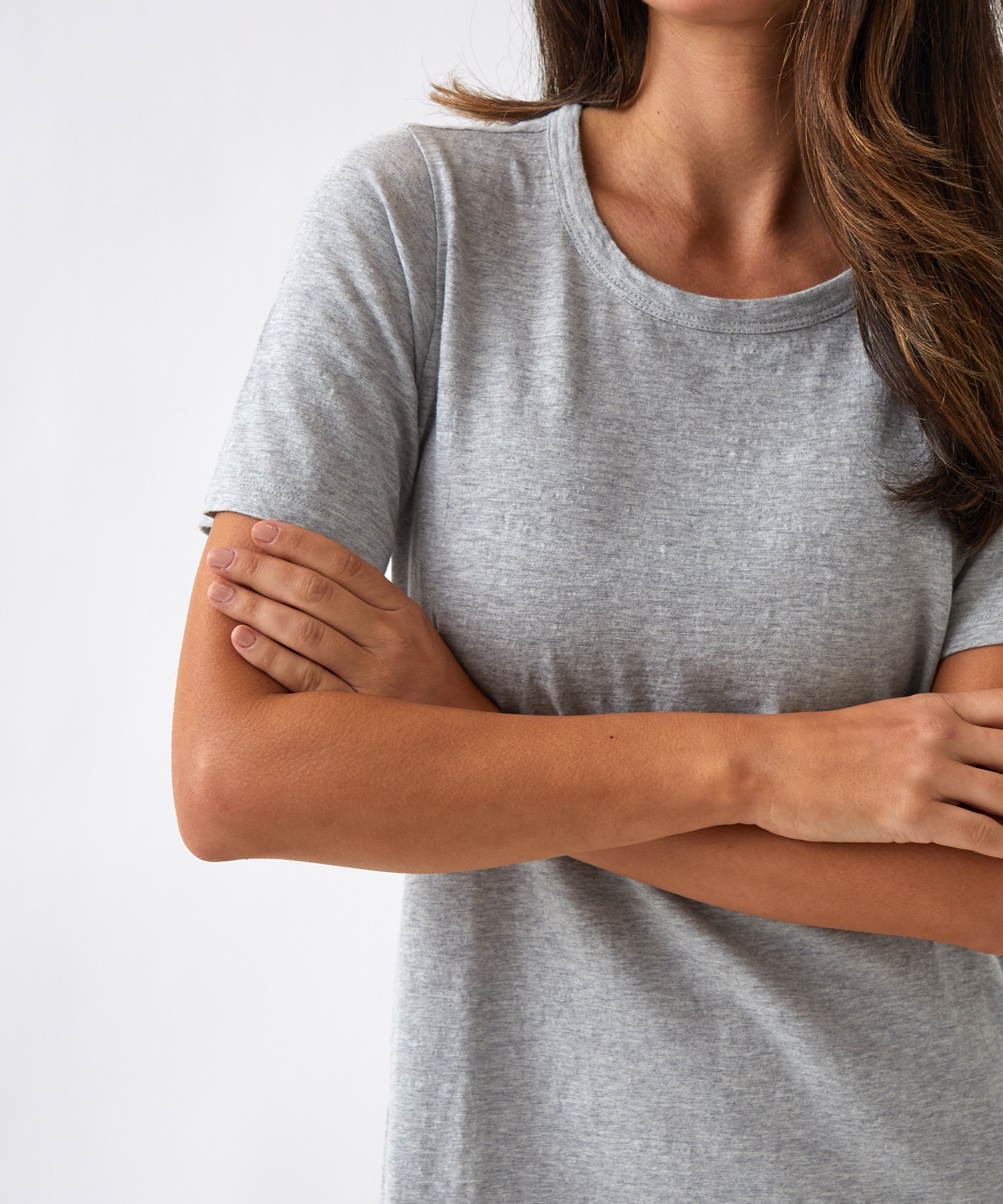 Harper Tee Shirt Dress | Grey Marle-2
