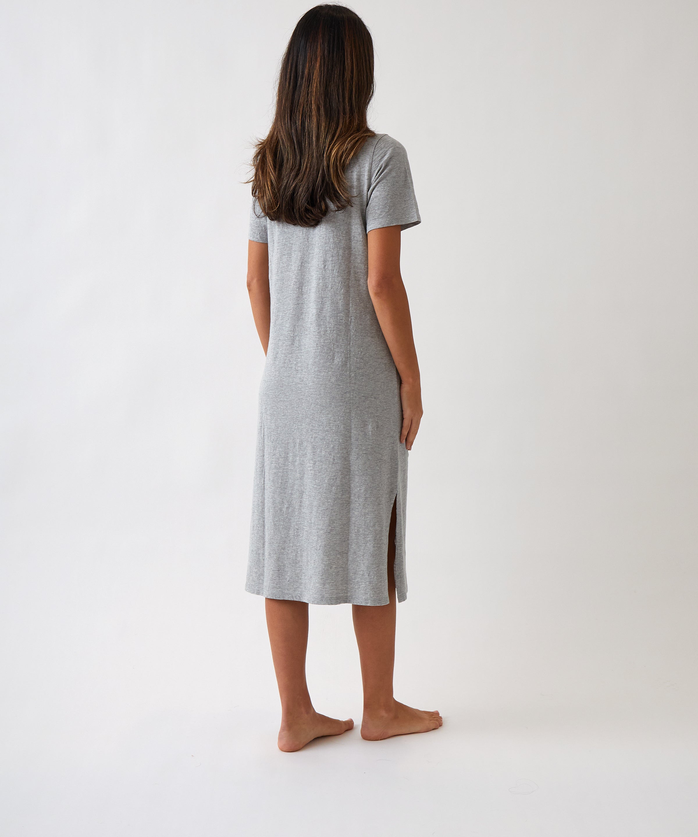 Harper Tee Shirt Dress | Grey Marle-4