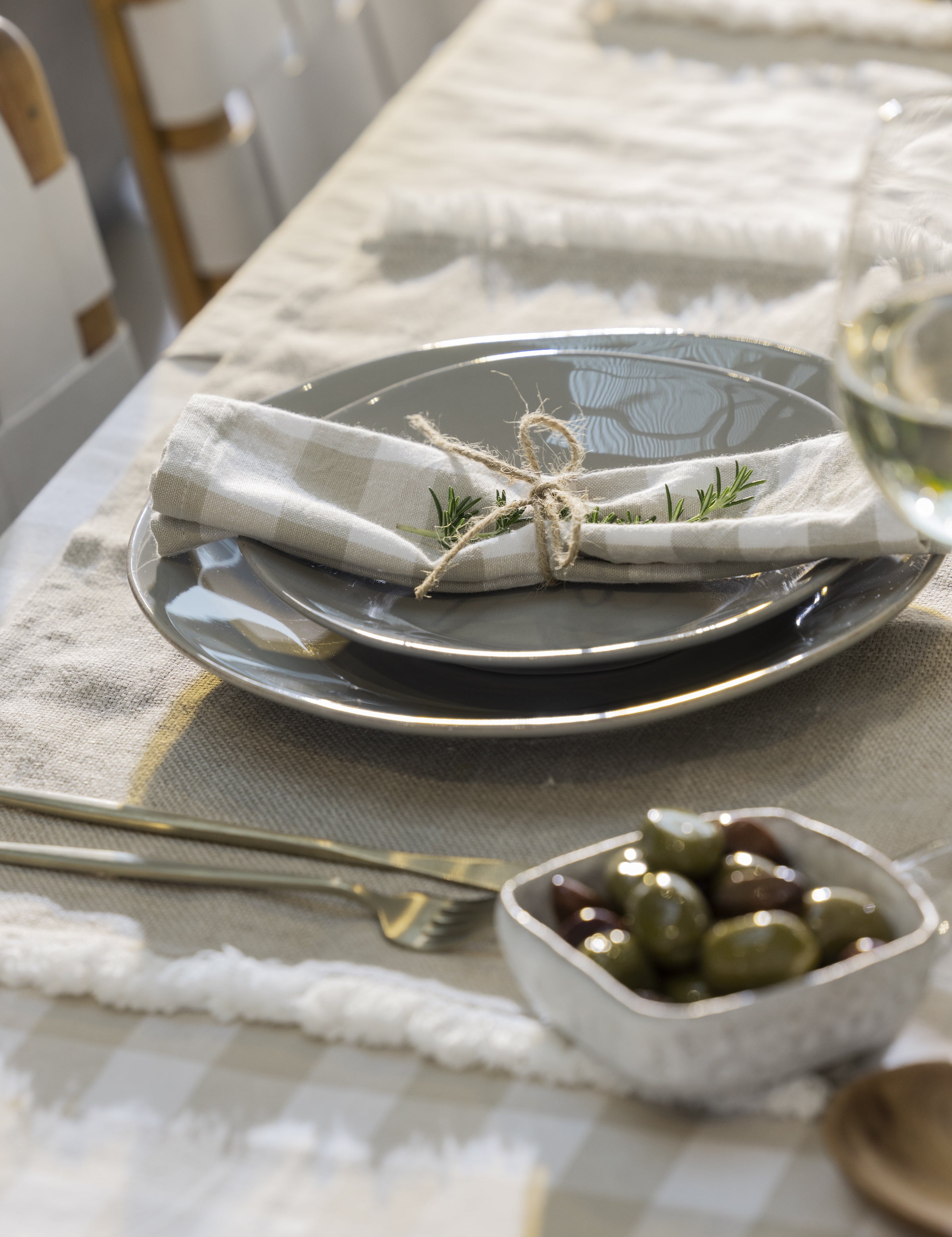 Harvest Napkin Set of 4 | Natural Check-2