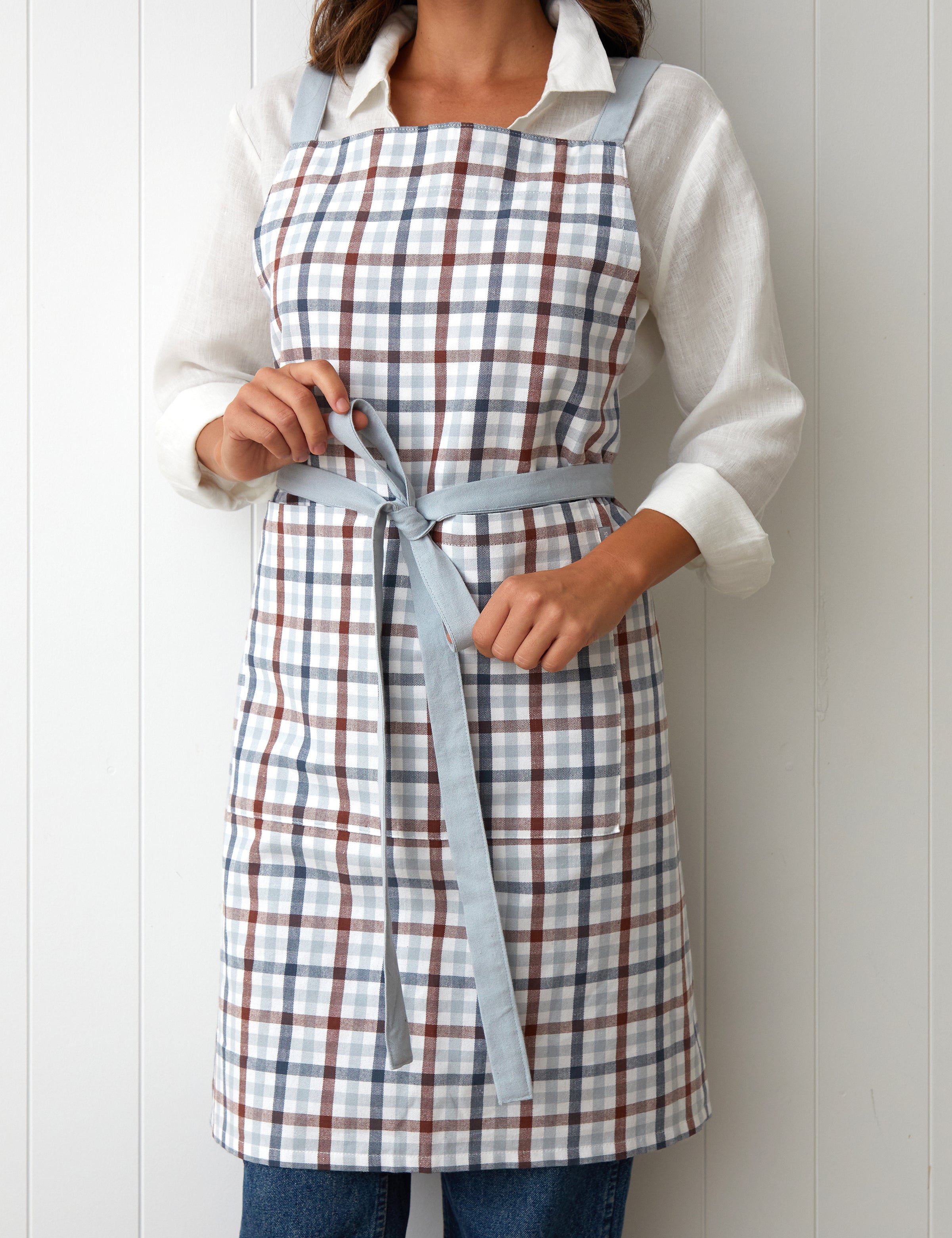 Home To Roost Crossover Apron | Gingham-1