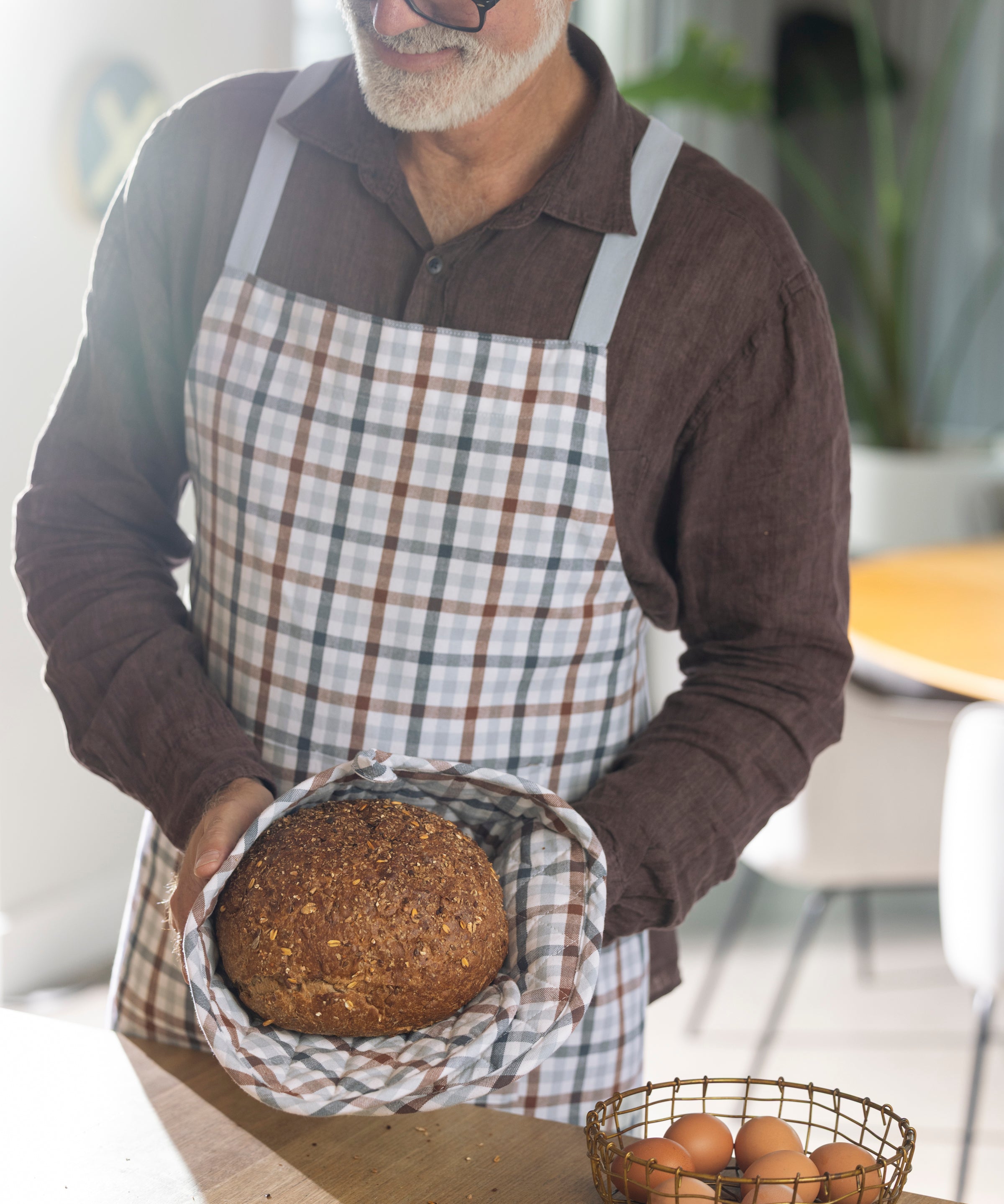 Home To Roost Crossover Apron | Gingham-3