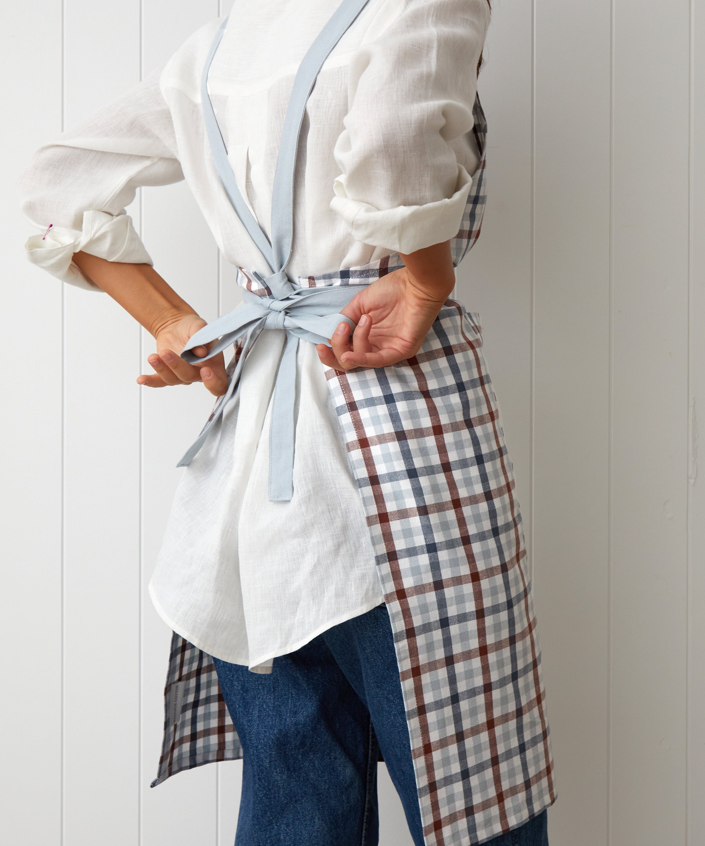 Home To Roost Crossover Apron | Gingham-4