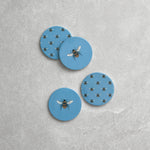 Honeybee Ceramic Coasters, Set of 4 | Blue-1