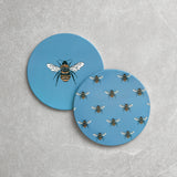 Honeybee Ceramic Trivet, Set of 2 | Blue-1