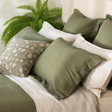Hudson European Pillowcase | Olive-2
