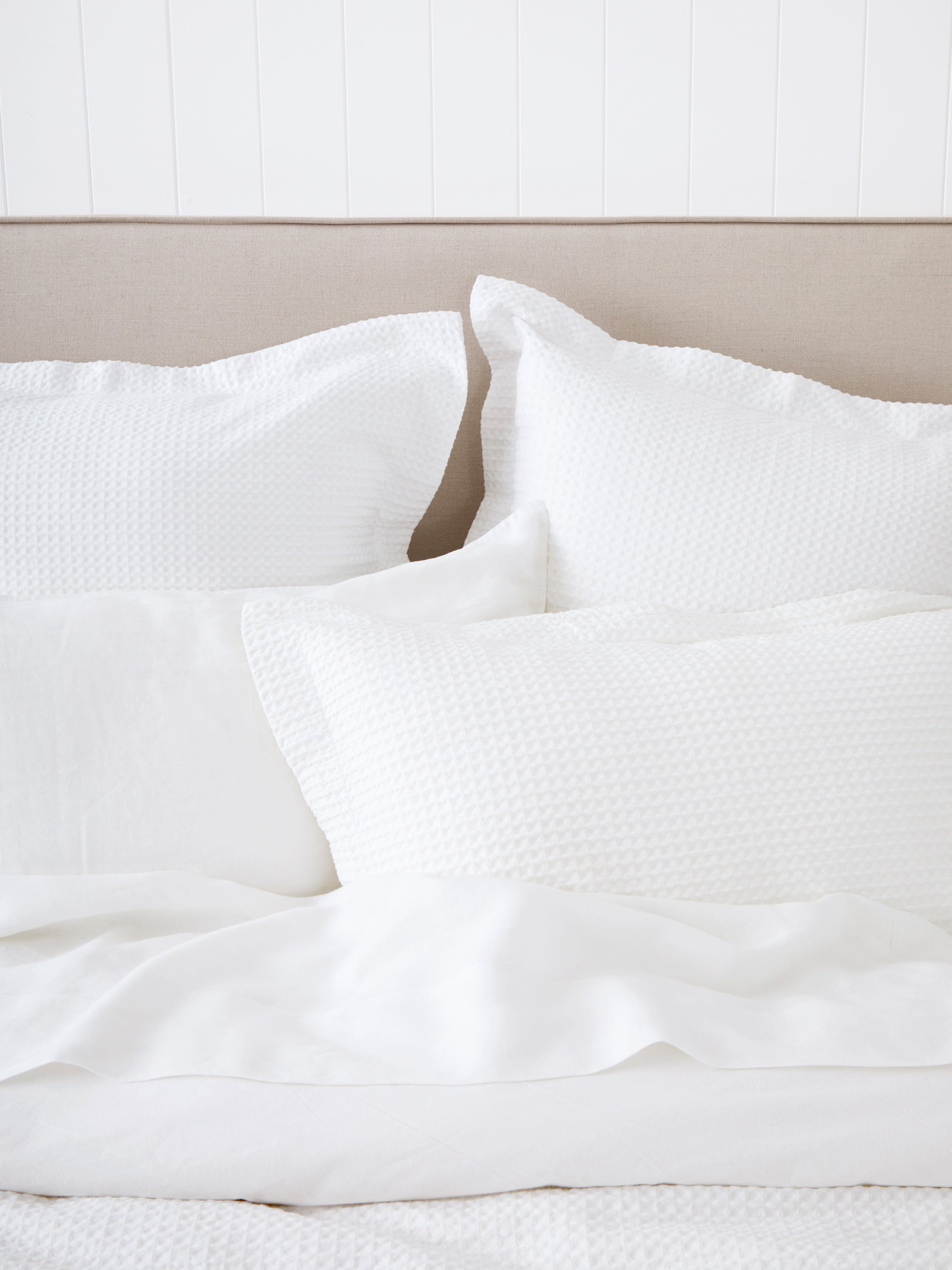 Hudson Waffle Duvet Cover Set | White-2