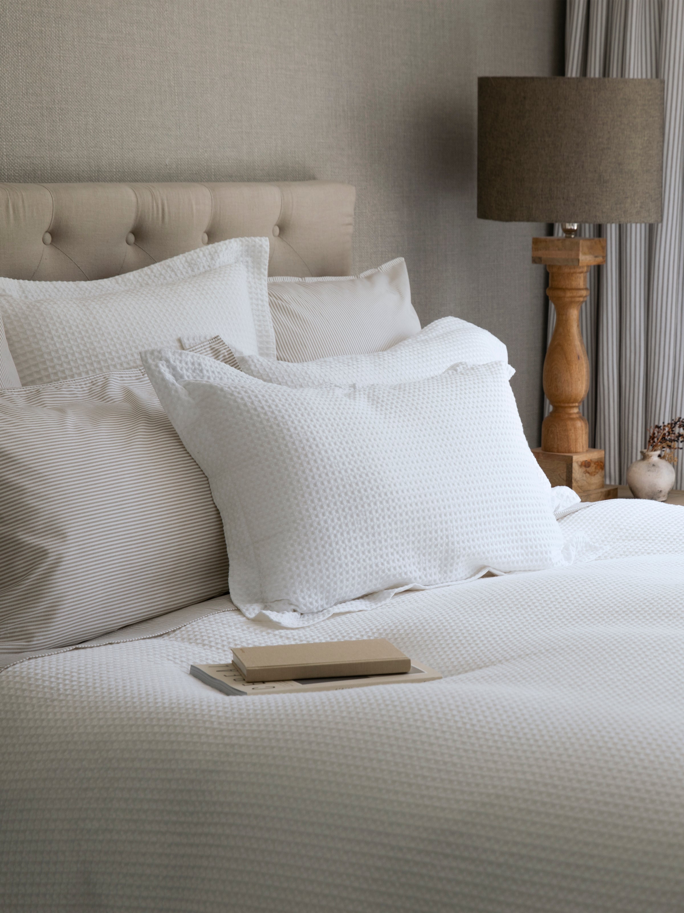 Hudson Waffle Duvet Cover Set | White-5