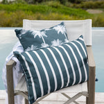 Island Bay Rectangle Filled Cushion | Navy Stripe-2