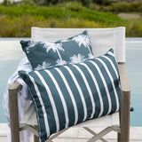 Island Bay Rectangle Filled Cushion | Navy Stripe-2