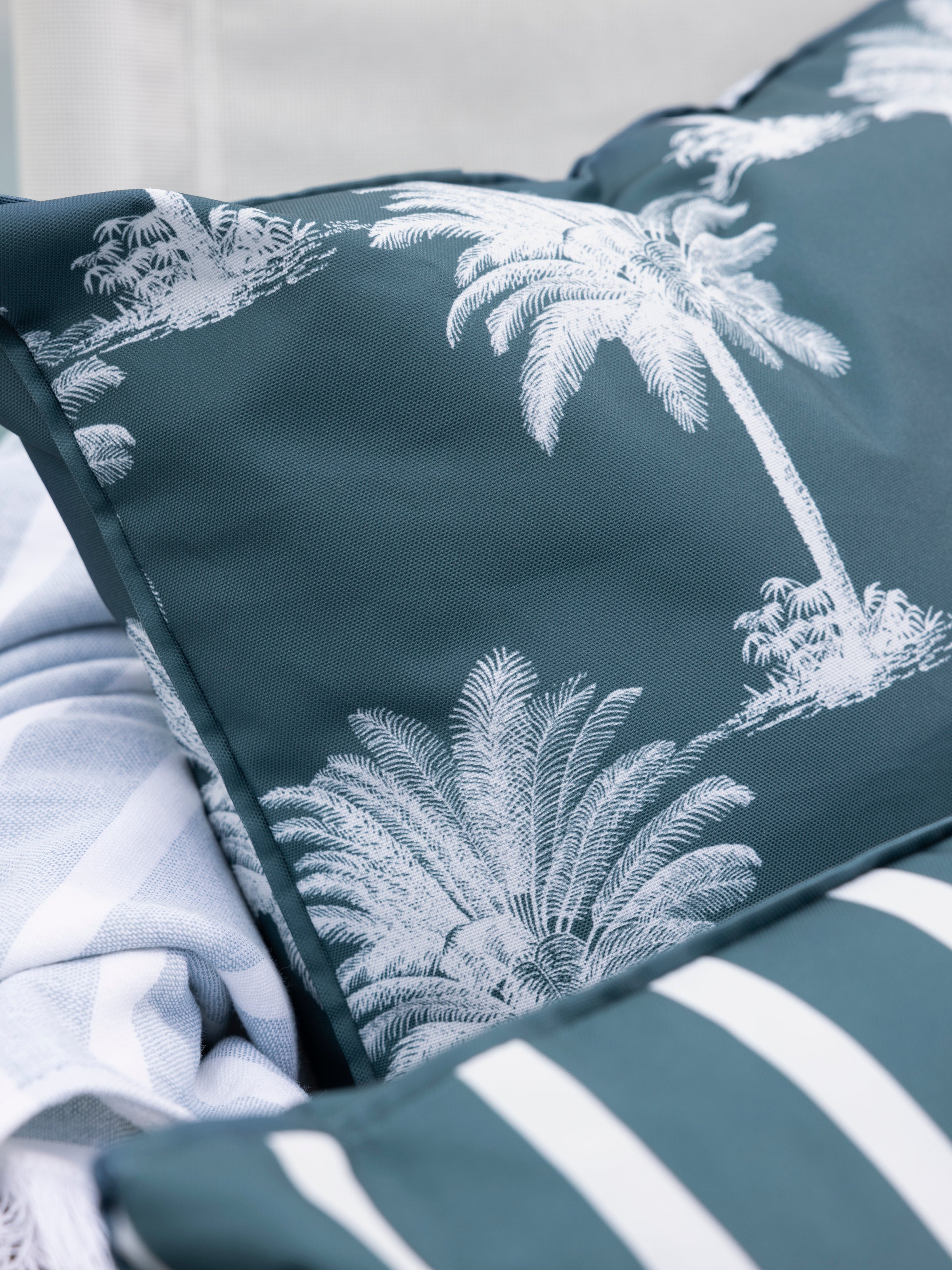 Island Bay Rectangle Filled Cushion | Navy Stripe-3