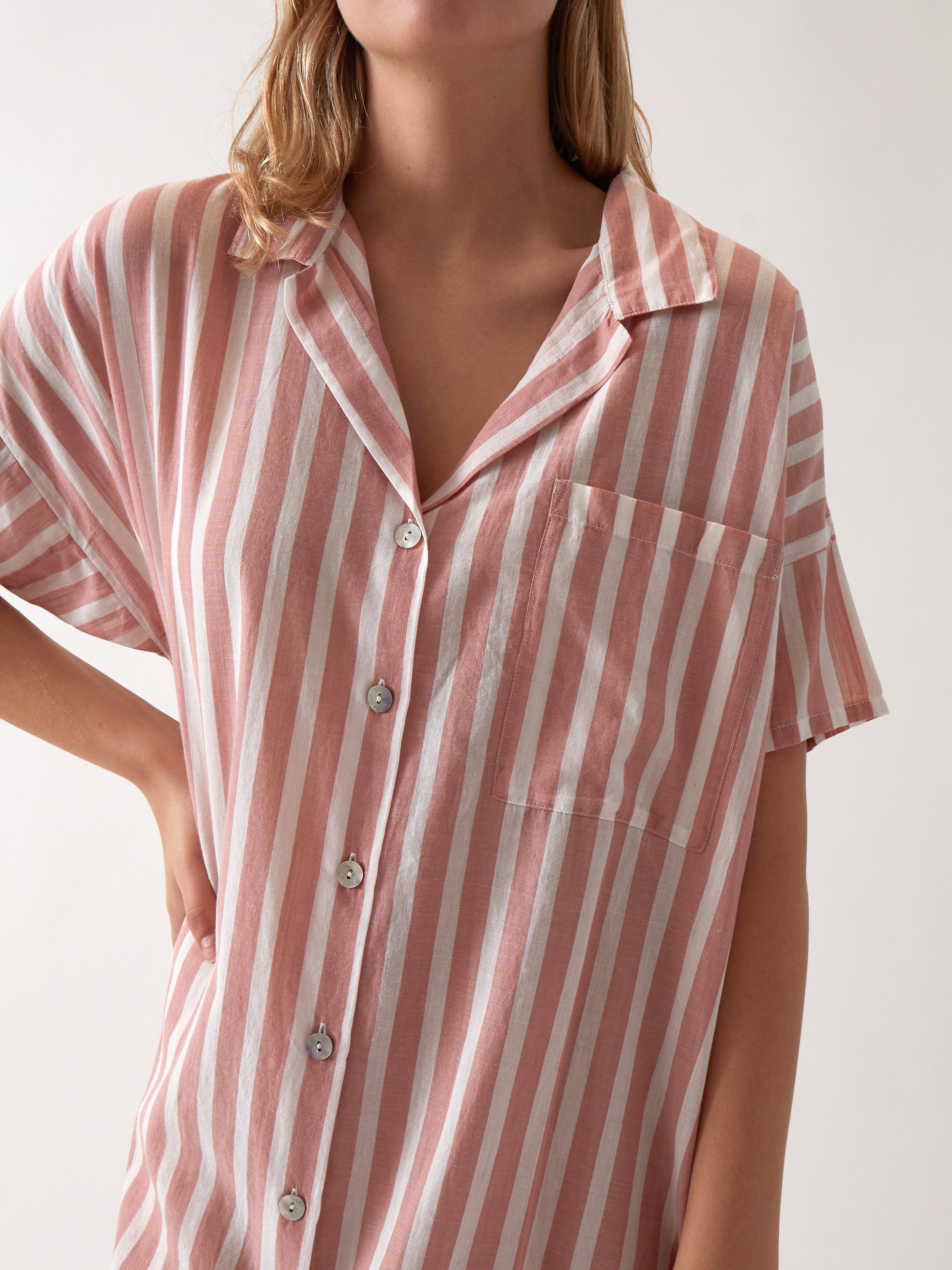 Isobel Nightshirt | Rose Stripe-2