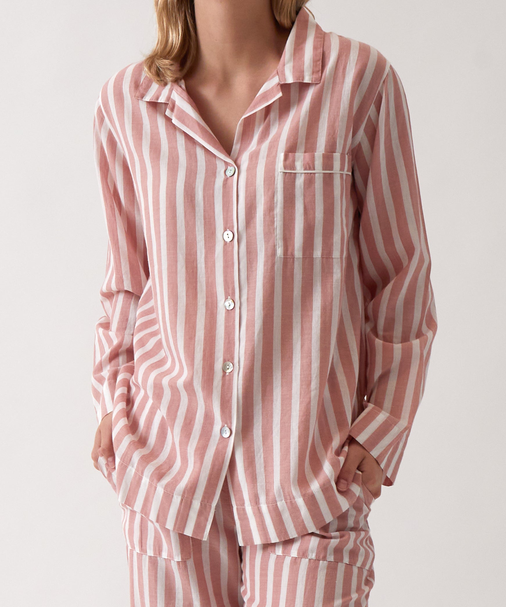 Isobel PJ Shirt | Rose Stripe-1