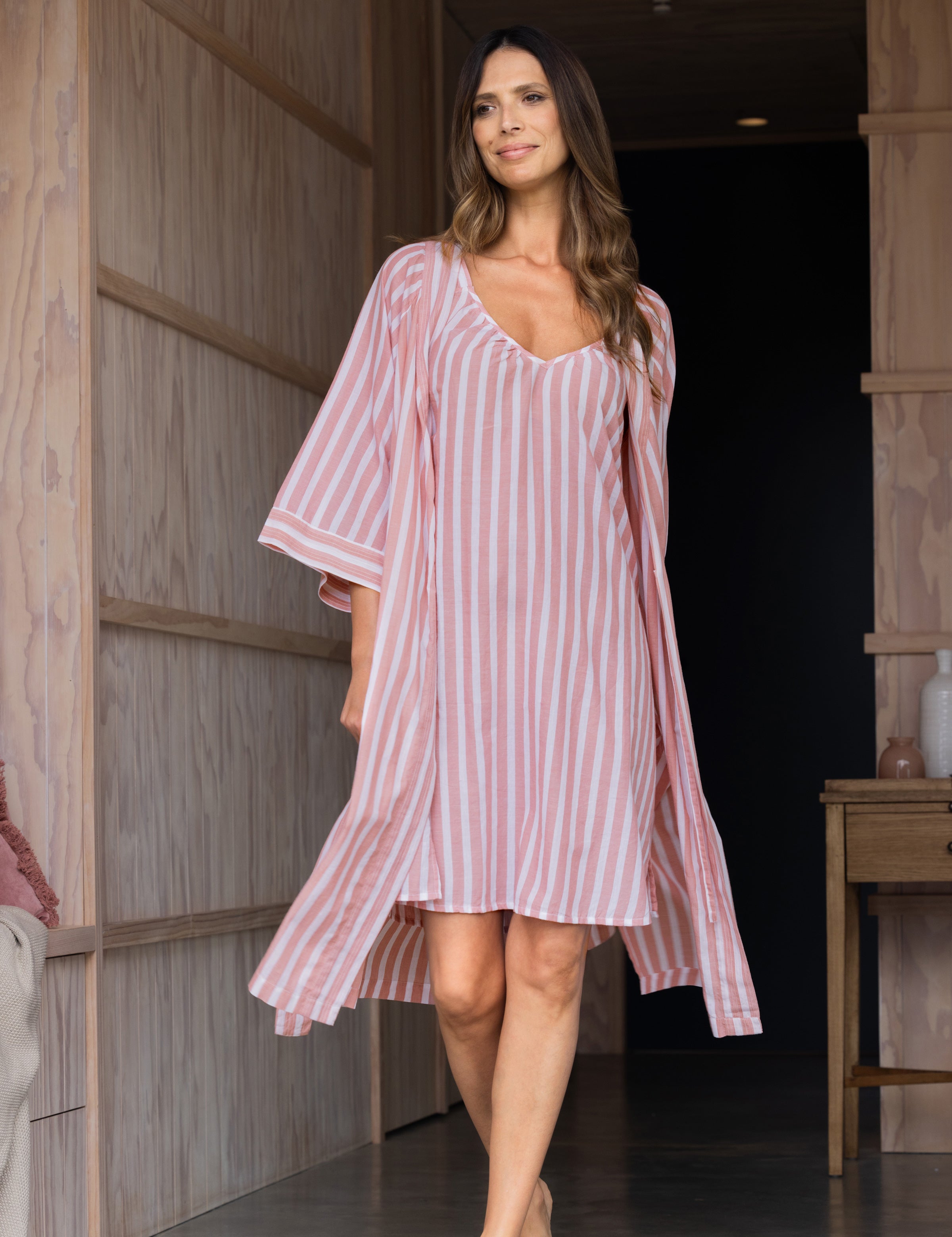 Isobel Robe | Rose Stripe-3