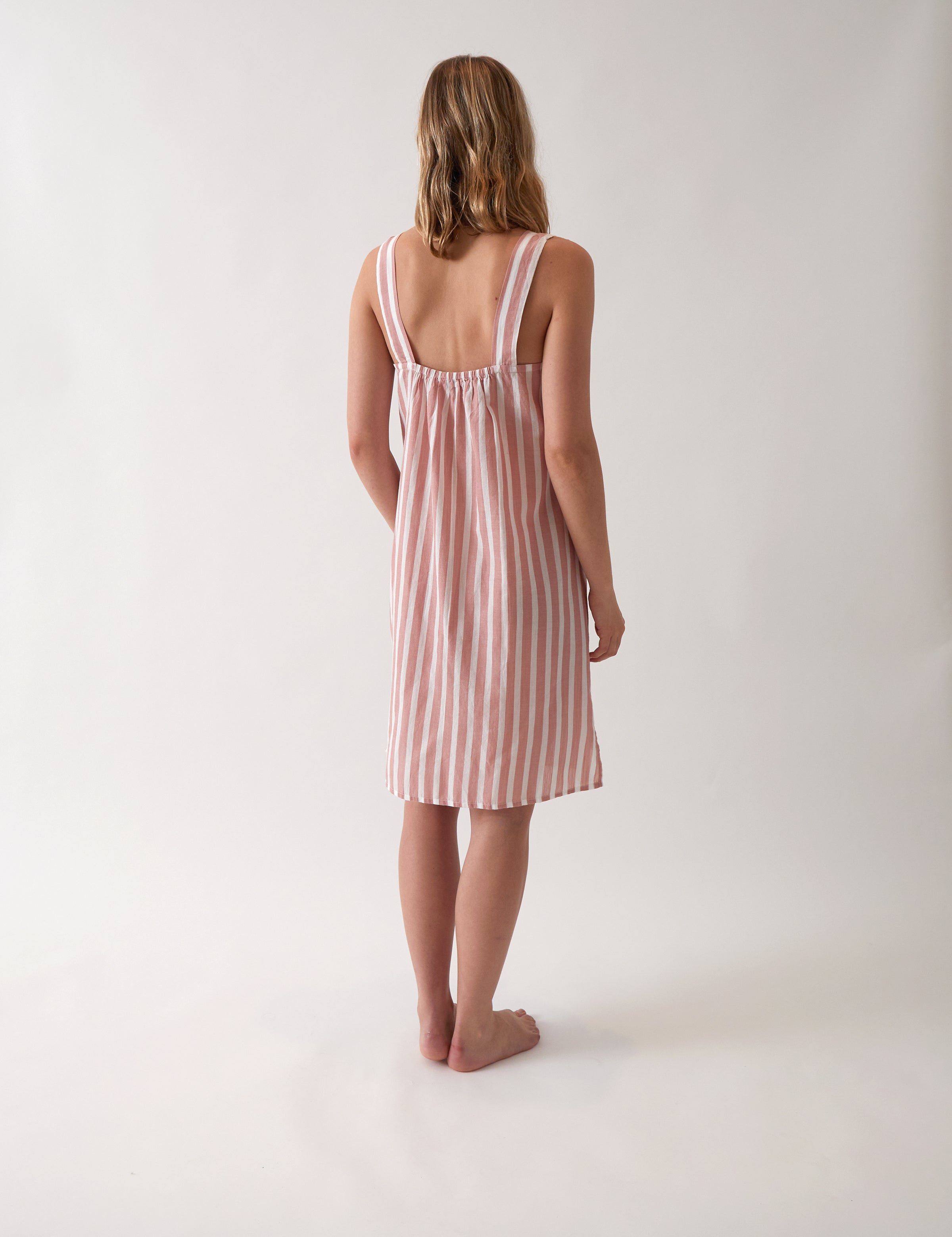 Isobel Wide Strap Nightie | Rose Stripe-4