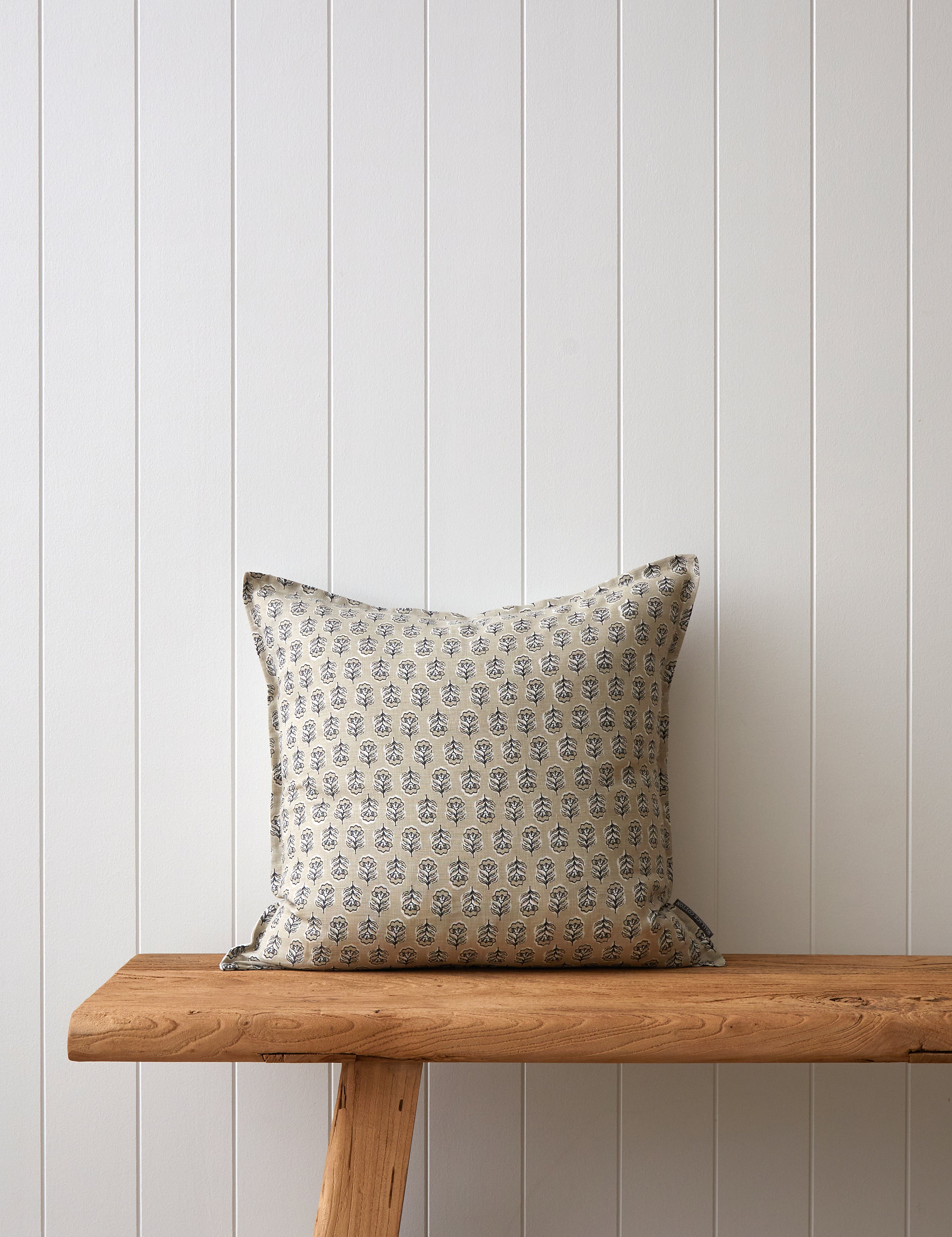 Kaia Square Cushion Cover | Charcoal Natural-1