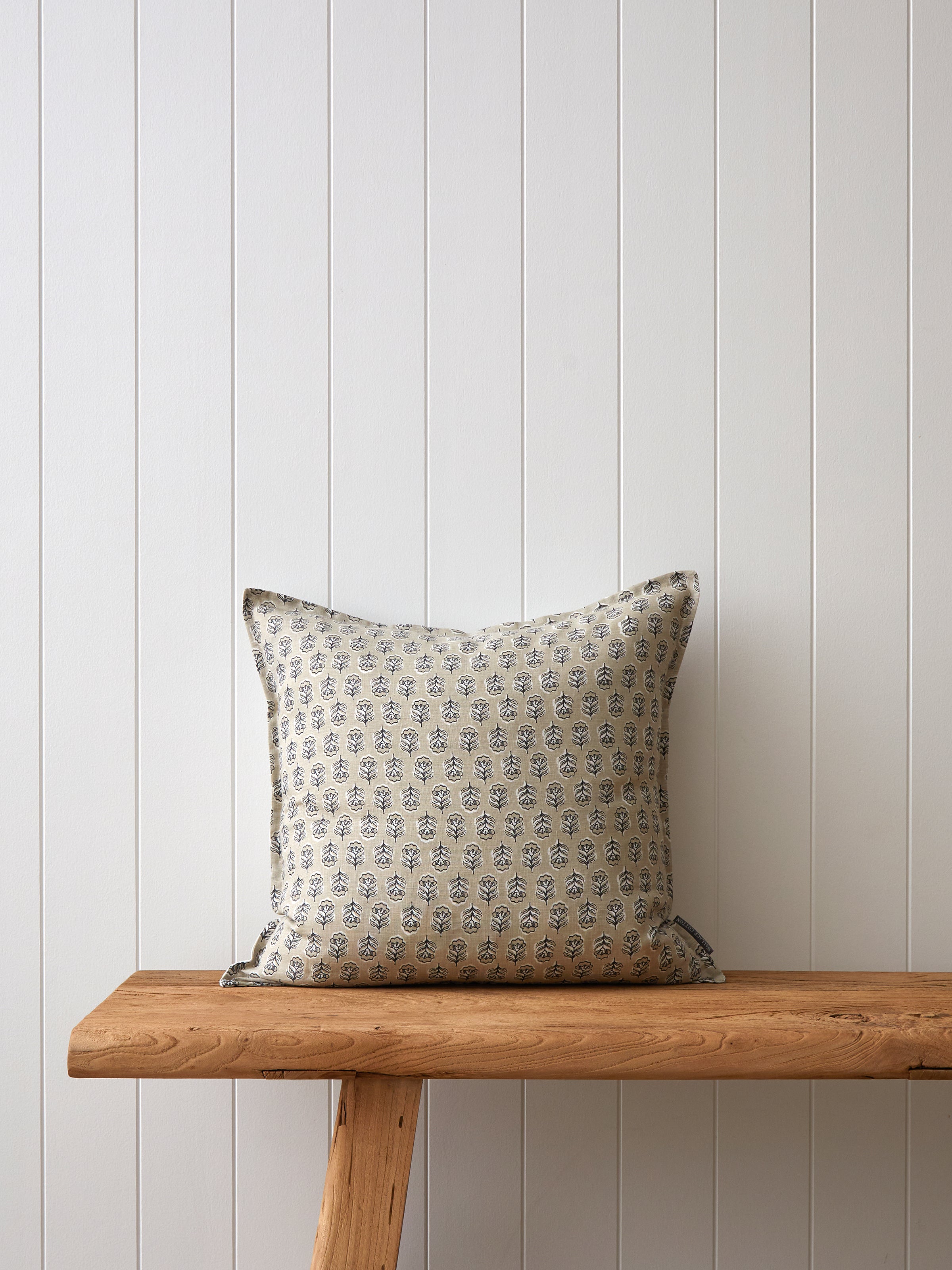 Kaia Square Cushion Cover | Charcoal Natural-1