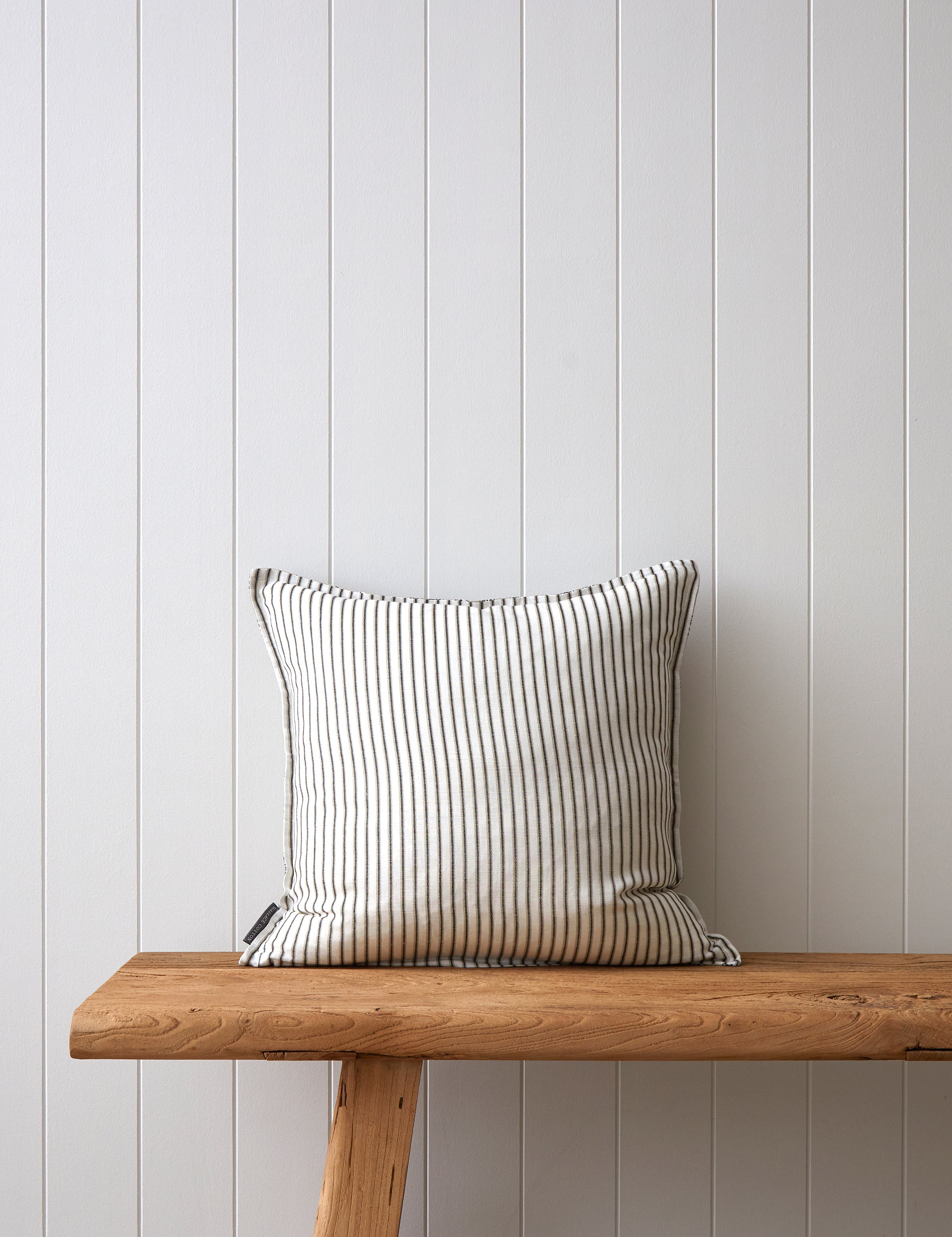 Kaia Square Cushion Cover | Charcoal Natural-3