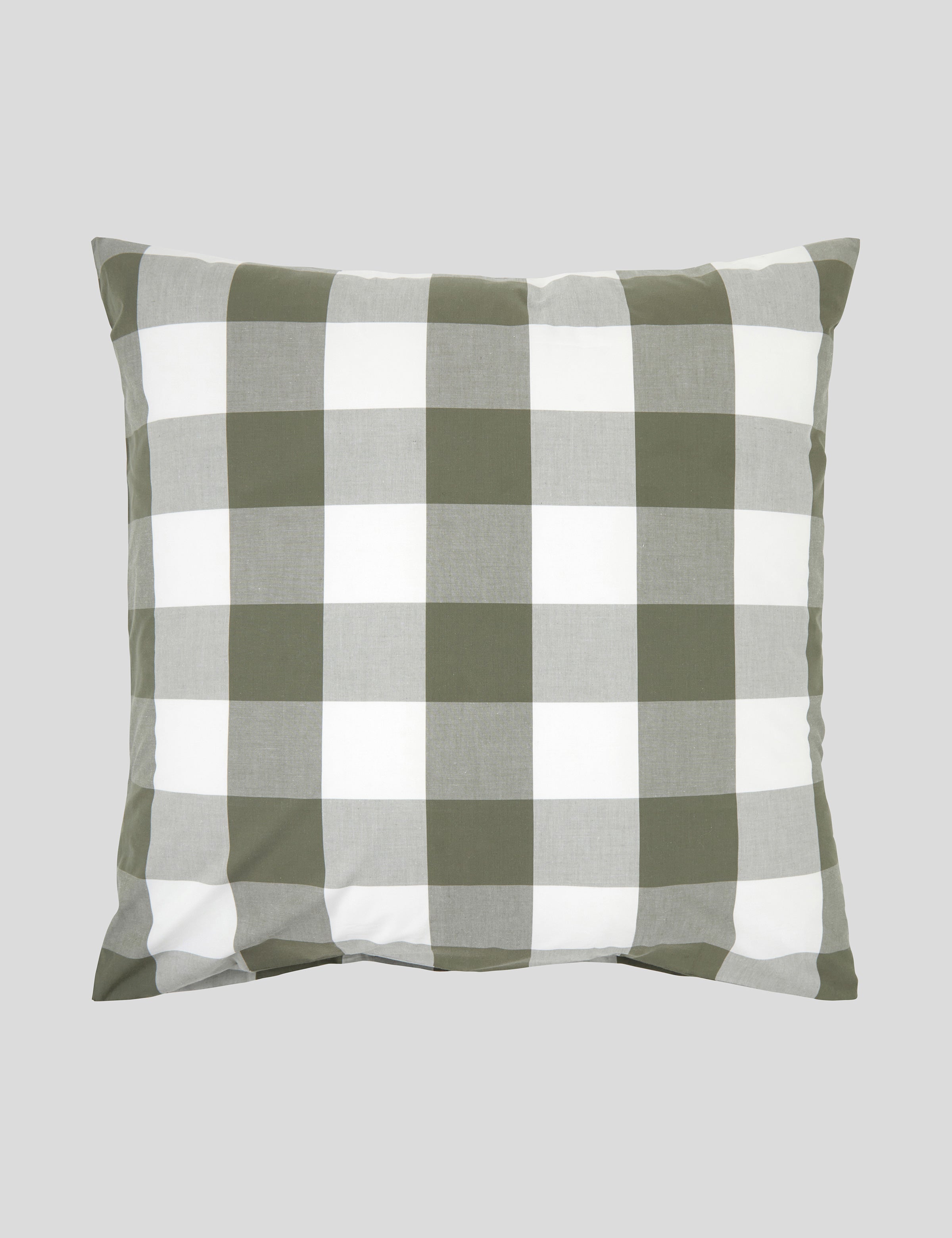 Kawakawa European Pillowcase | Olive Gingham-1