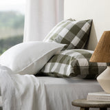 Kawakawa Lodge Pillowcase Set | Olive Gingham-2